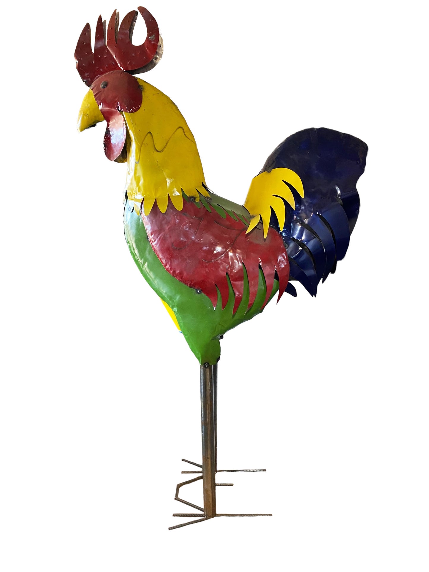 #5452 Huge Metal Outdoor Sculpture Of a Rooster 99" H