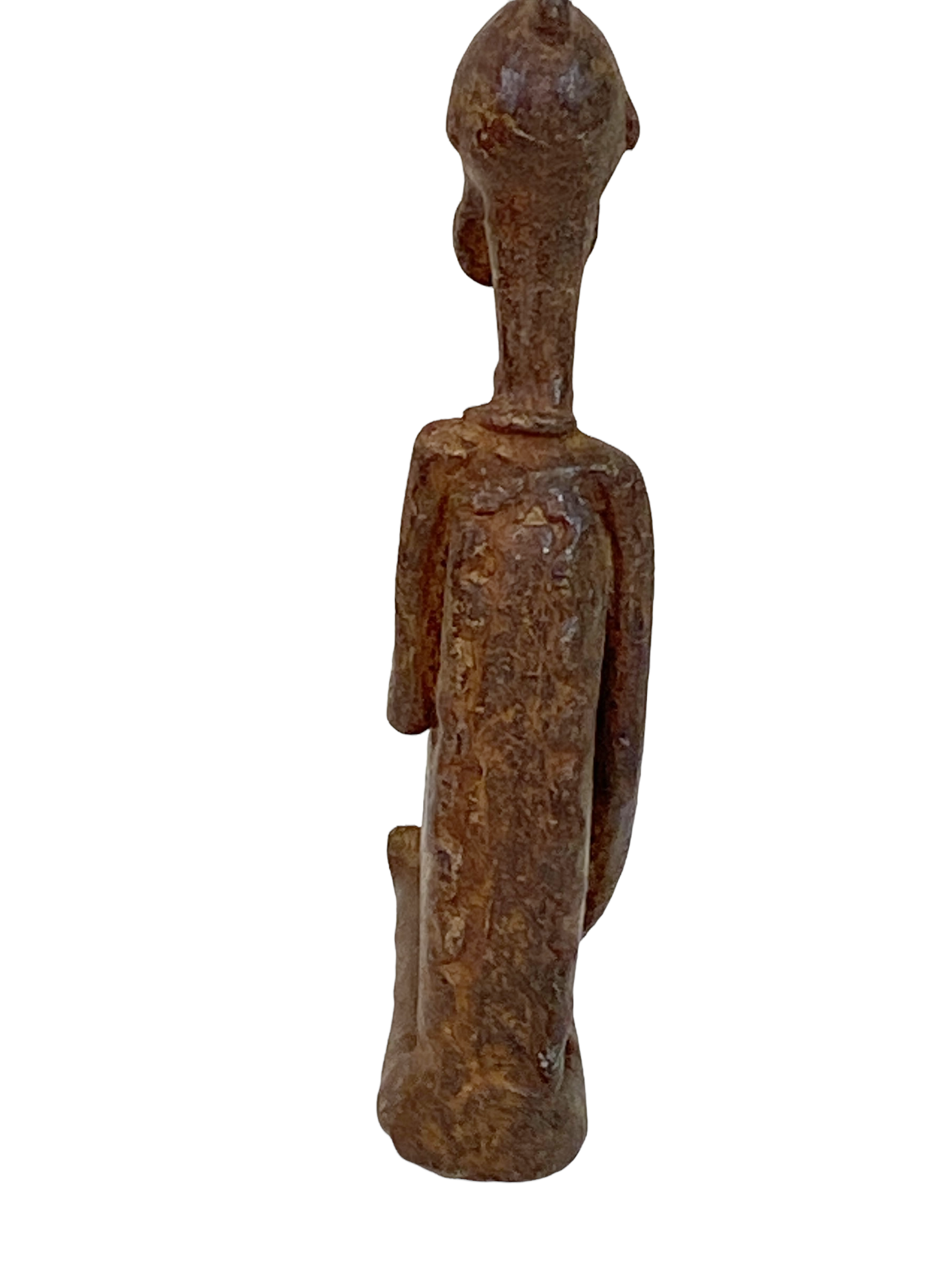 # 4814 African Old Dogon Bronze Figure of a Seating Male Mali 5" h