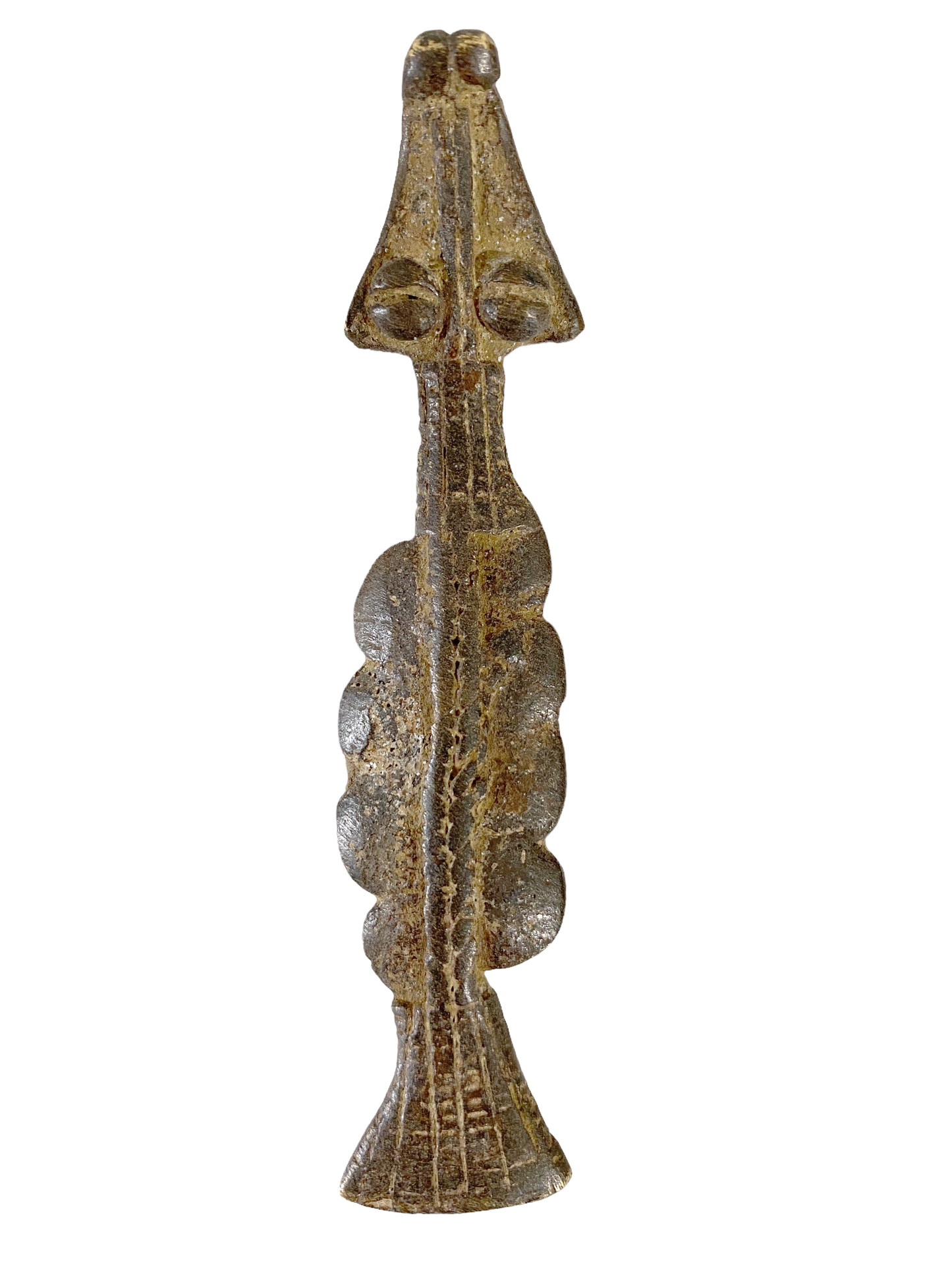 #9801 Superb Gan Bronze Amulet Talisman Pendant of Serpent Burkina Faso