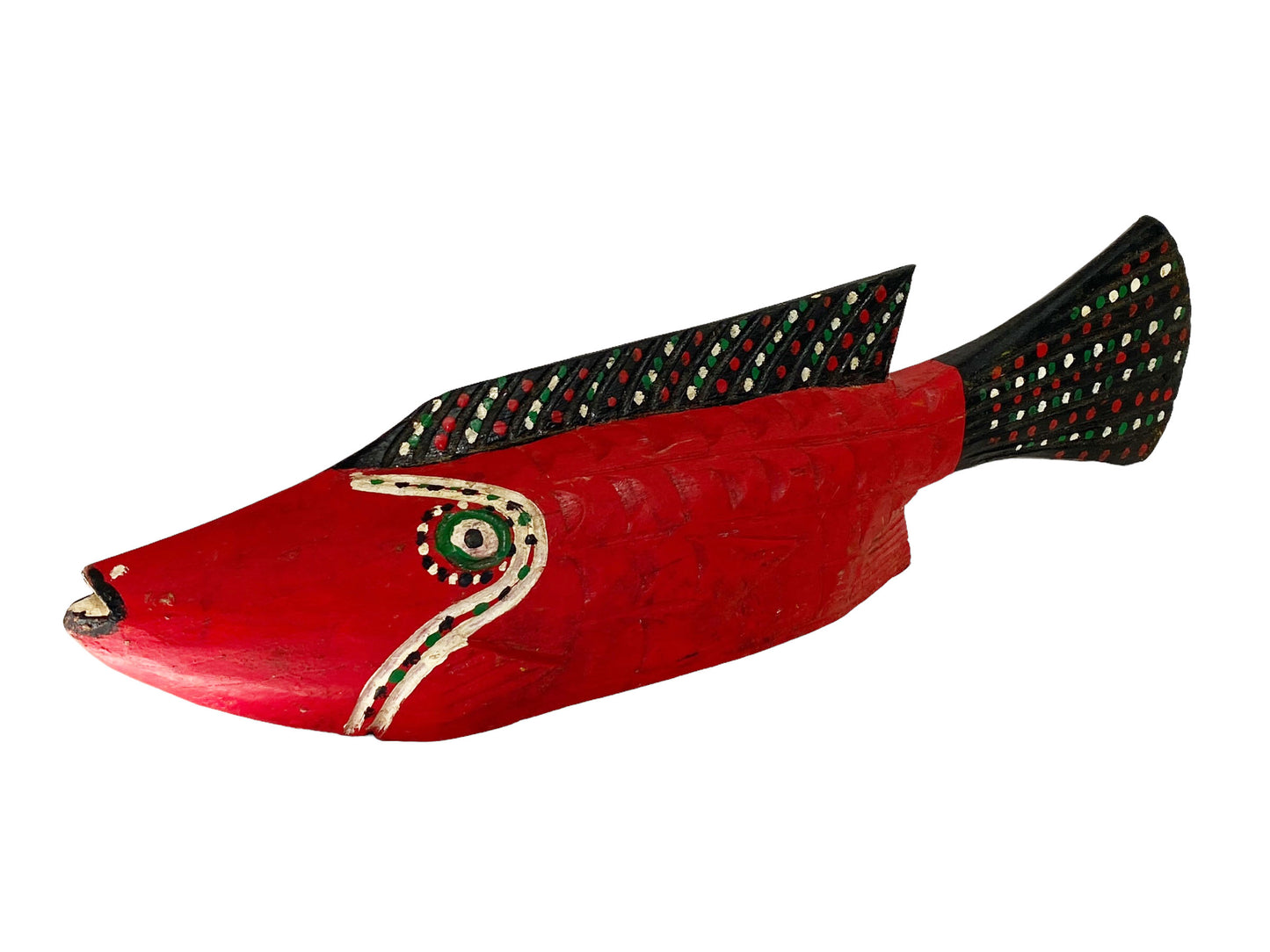 #5358 African Wooden Fish Bozo Tribe Mali 18.5"