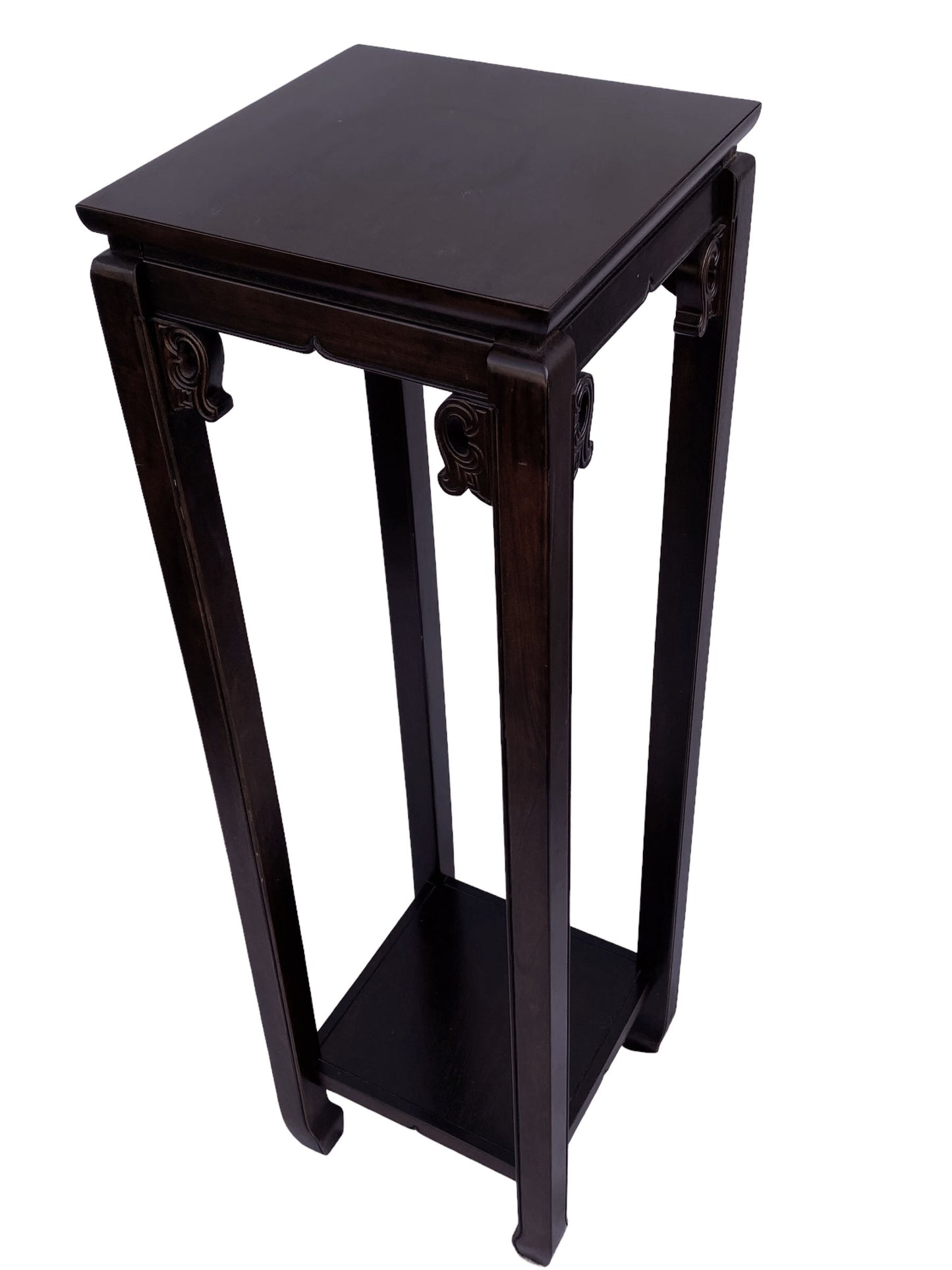 #5446 VTG Chinoiserie Wood Pedestal Stand Display 42"H