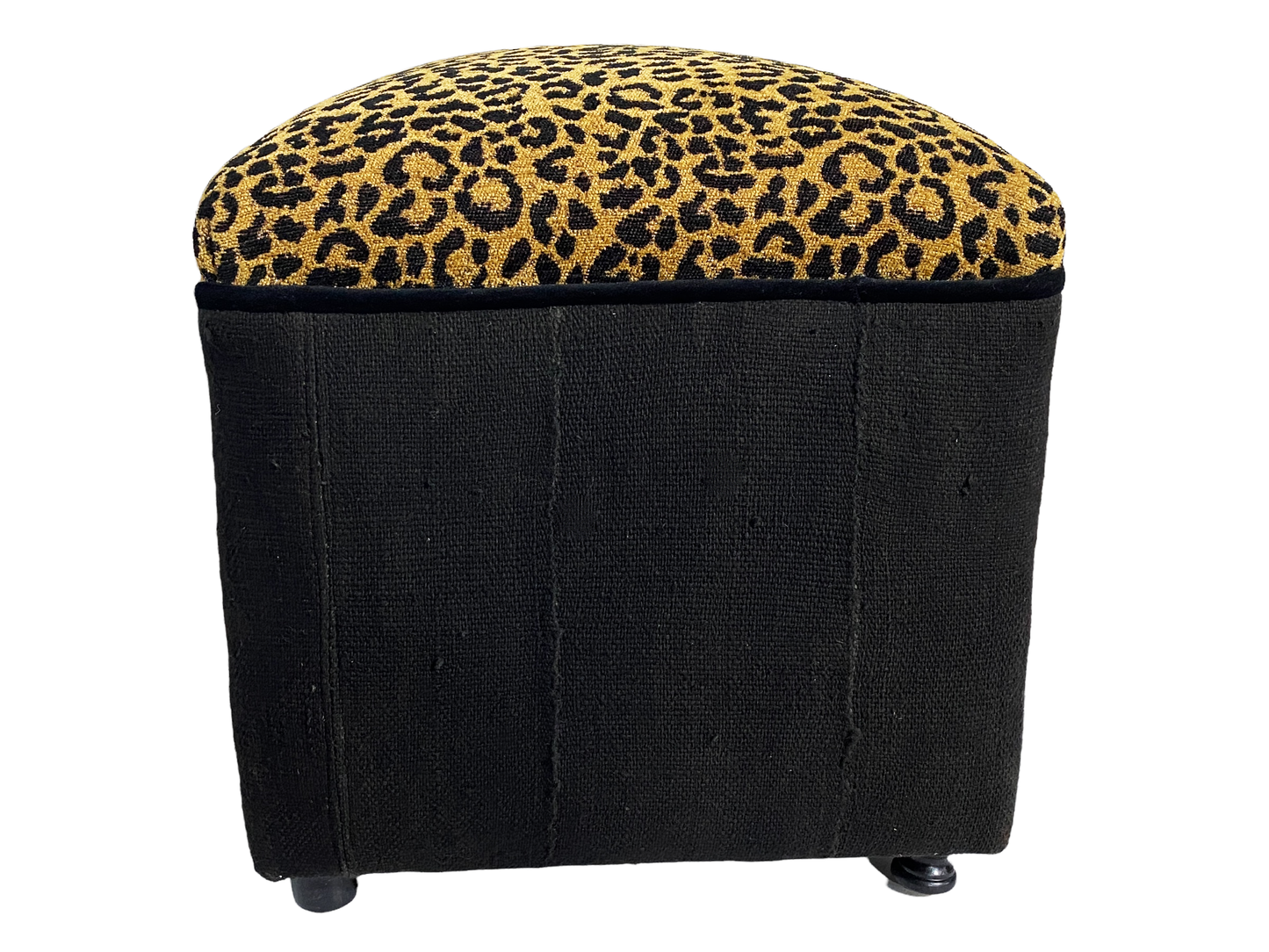 #4640 Custom Made Velvet Animal Print Ottoman/Footstool 16" H