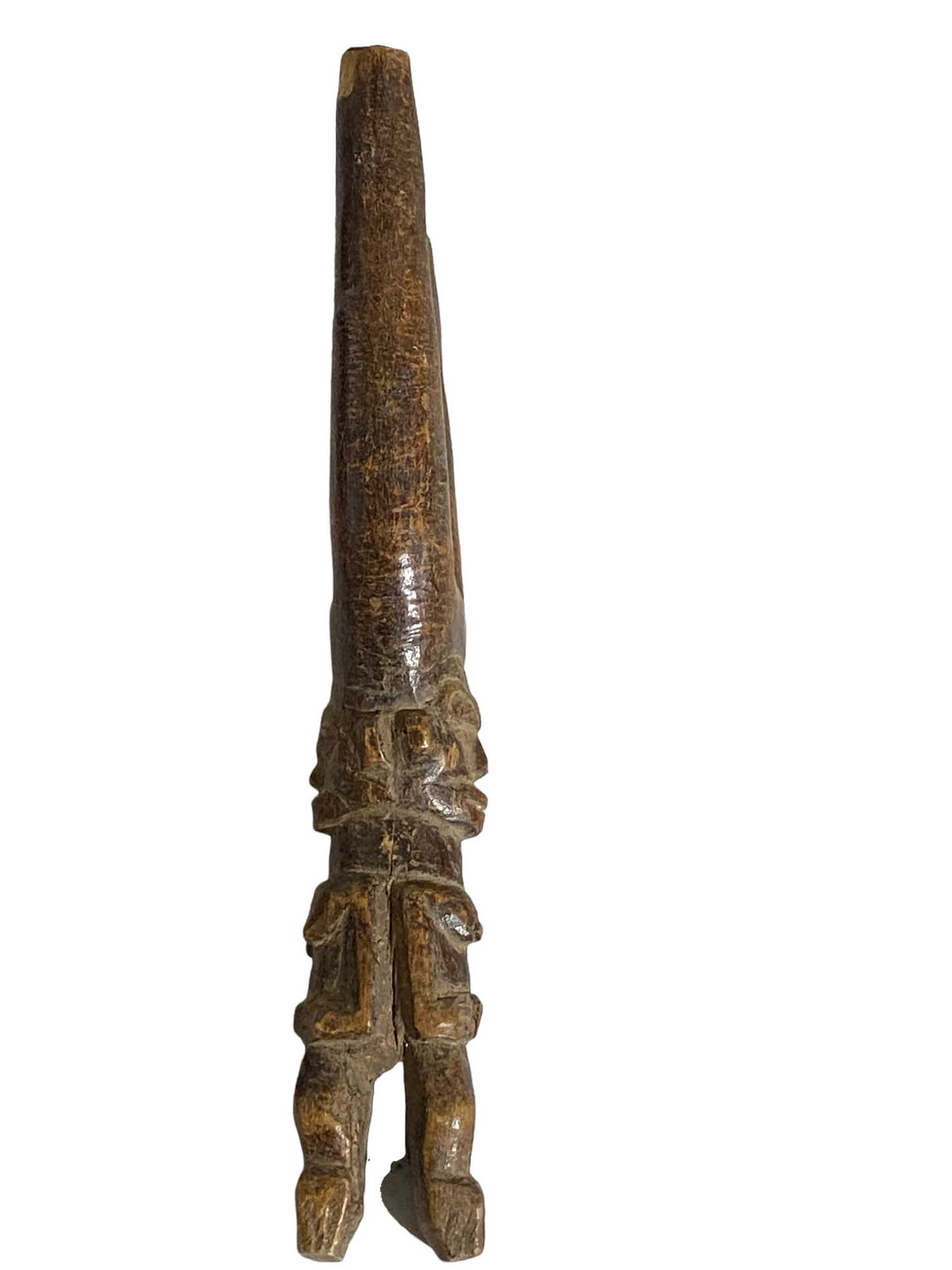 #7432 Superb /unique old Lobi Figural Sling shot Burkina Faso African 8" H