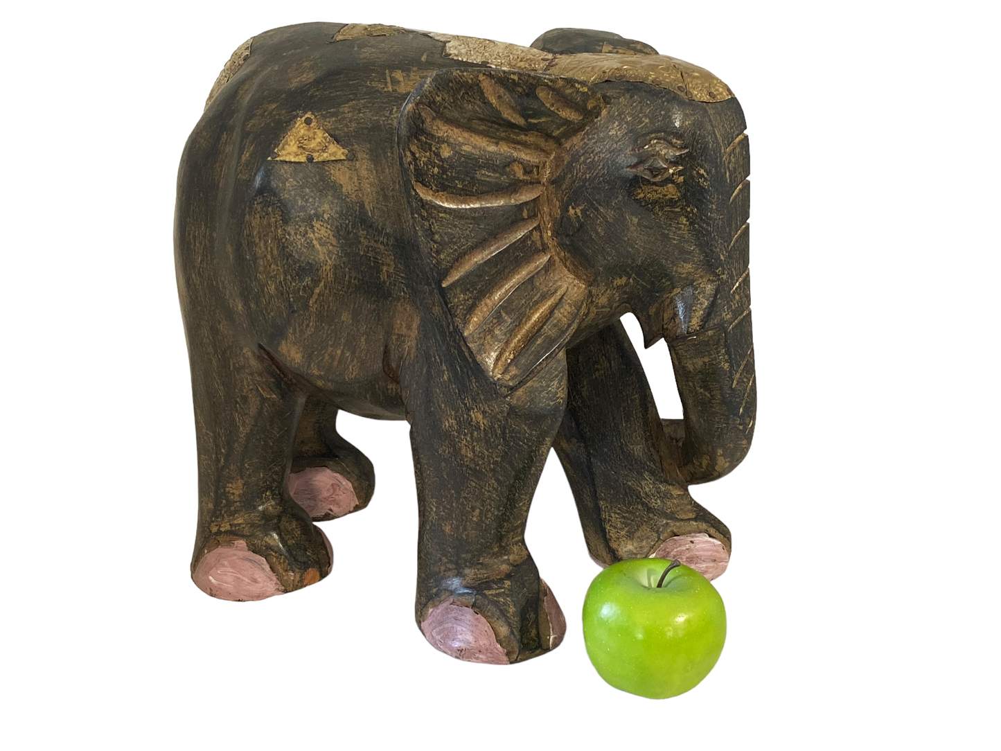 #5231 Vintage Ashanti Elephant  Wooden Sculpture Ghana 13" H