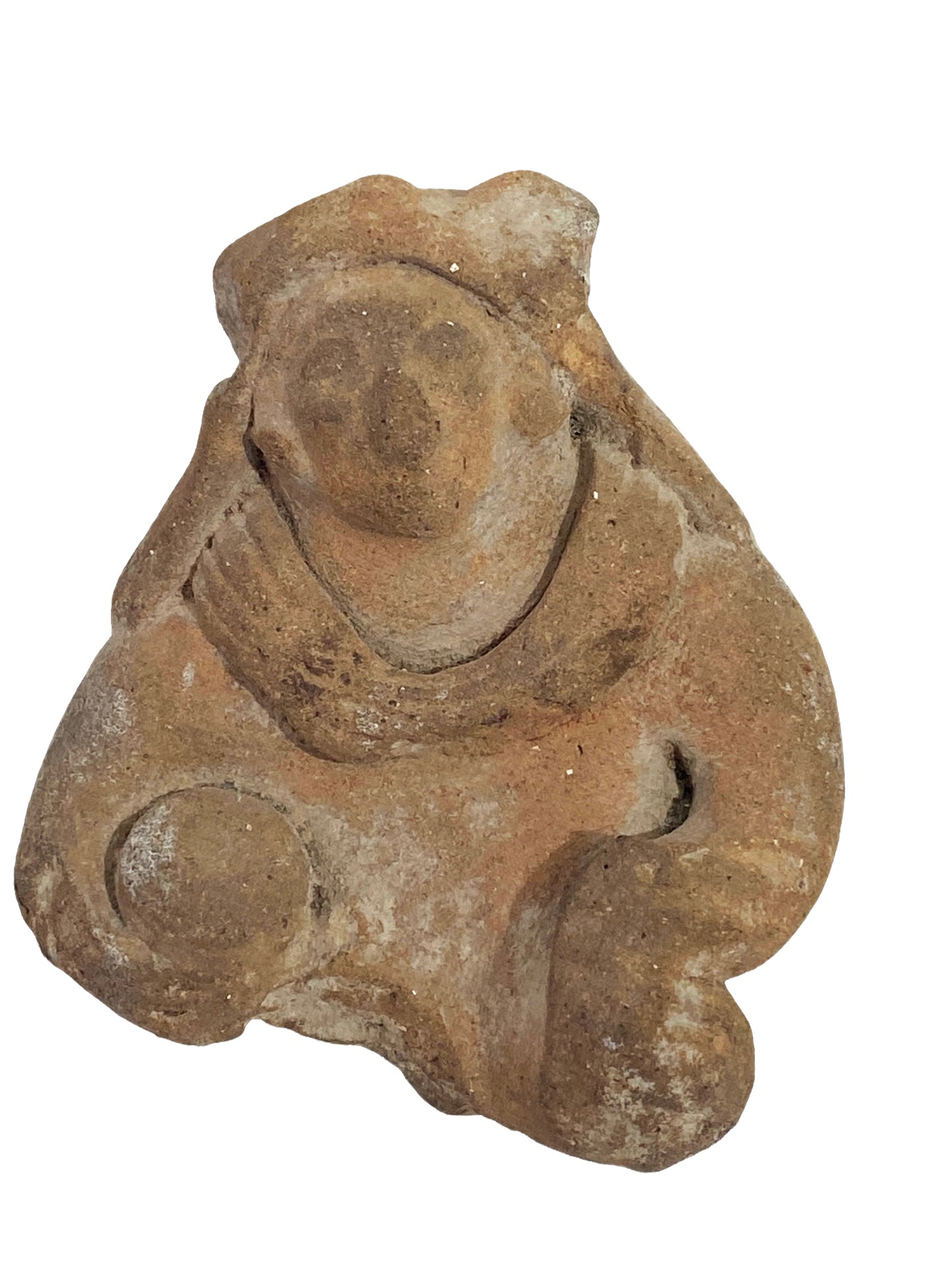 #4619 Pre Colombian Fragment of A Ball Player on Stand 4.25" H