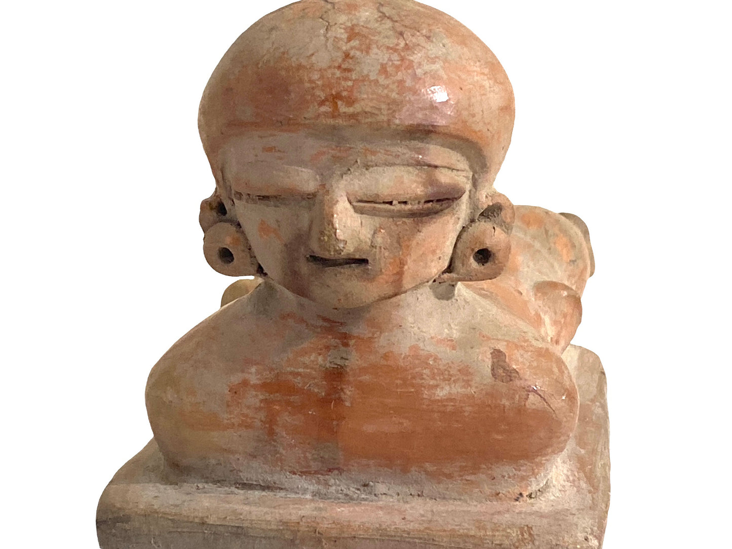 # 230 Rare Pre-Columbian - Jama Coaque Male Figure W/Helmet