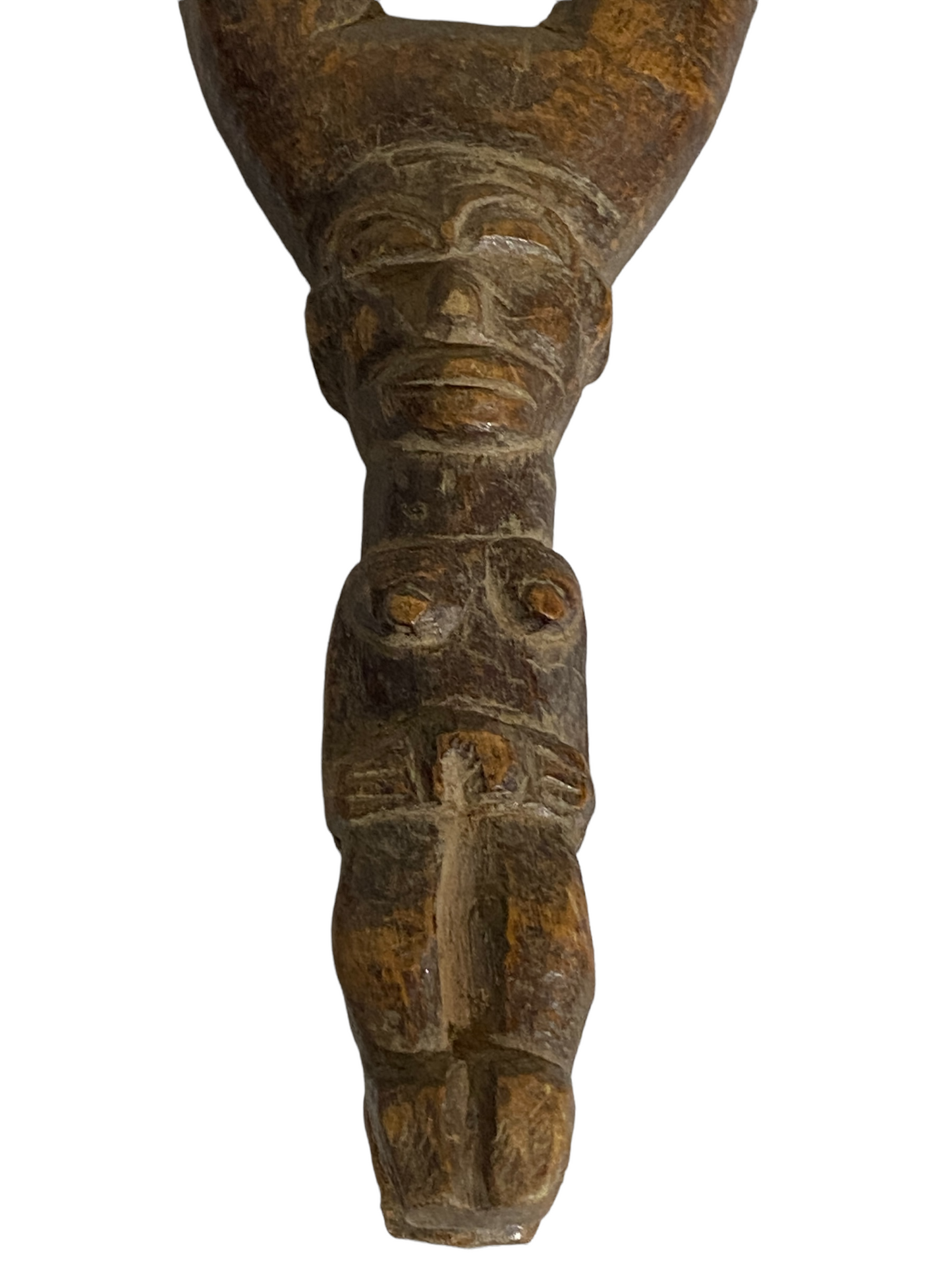 #7432 Superb /unique old Lobi Figural Sling shot Burkina Faso African 8" H