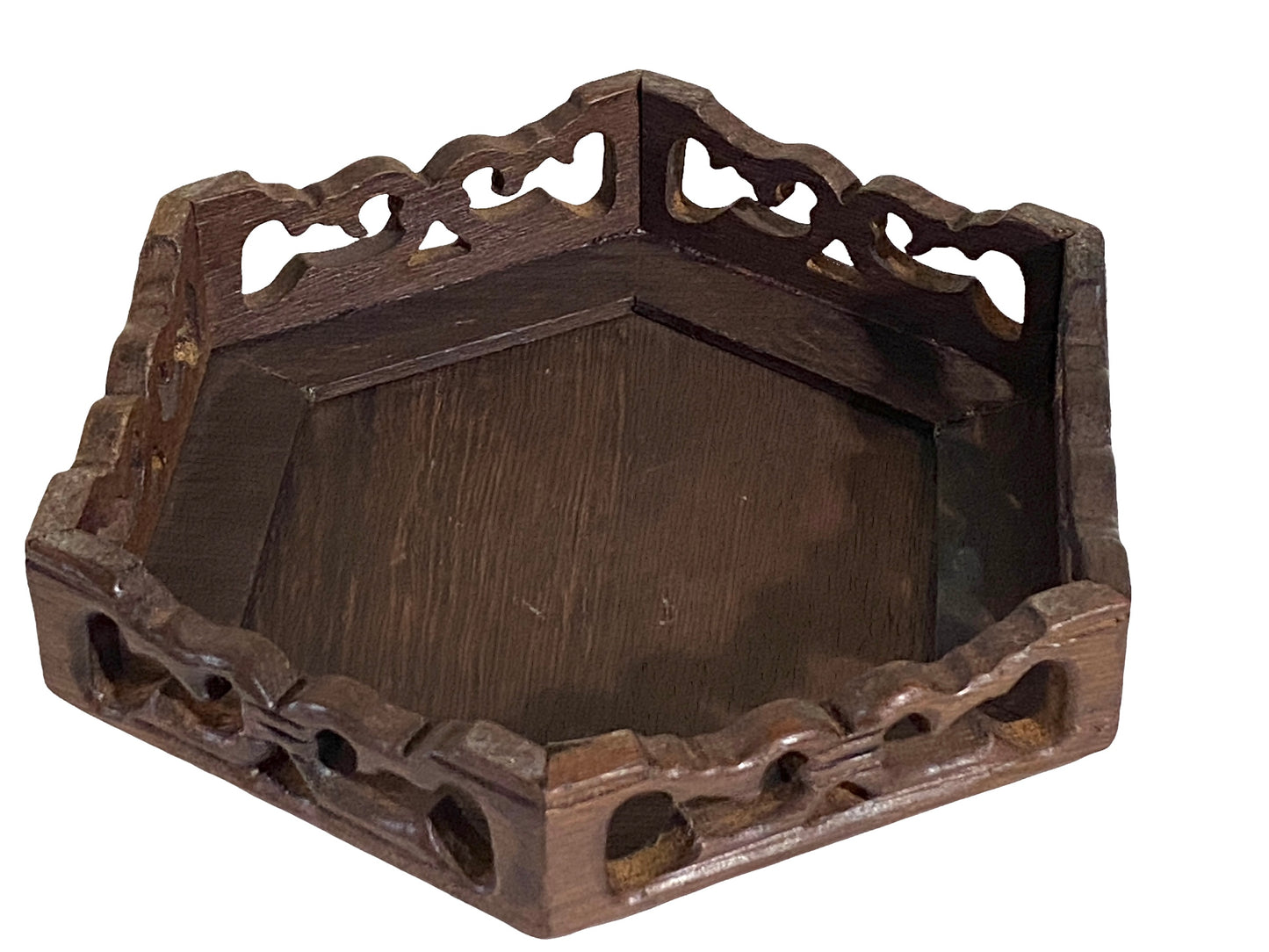 #4440 Chinoiserie Solid Chicken Feather Wood Stand