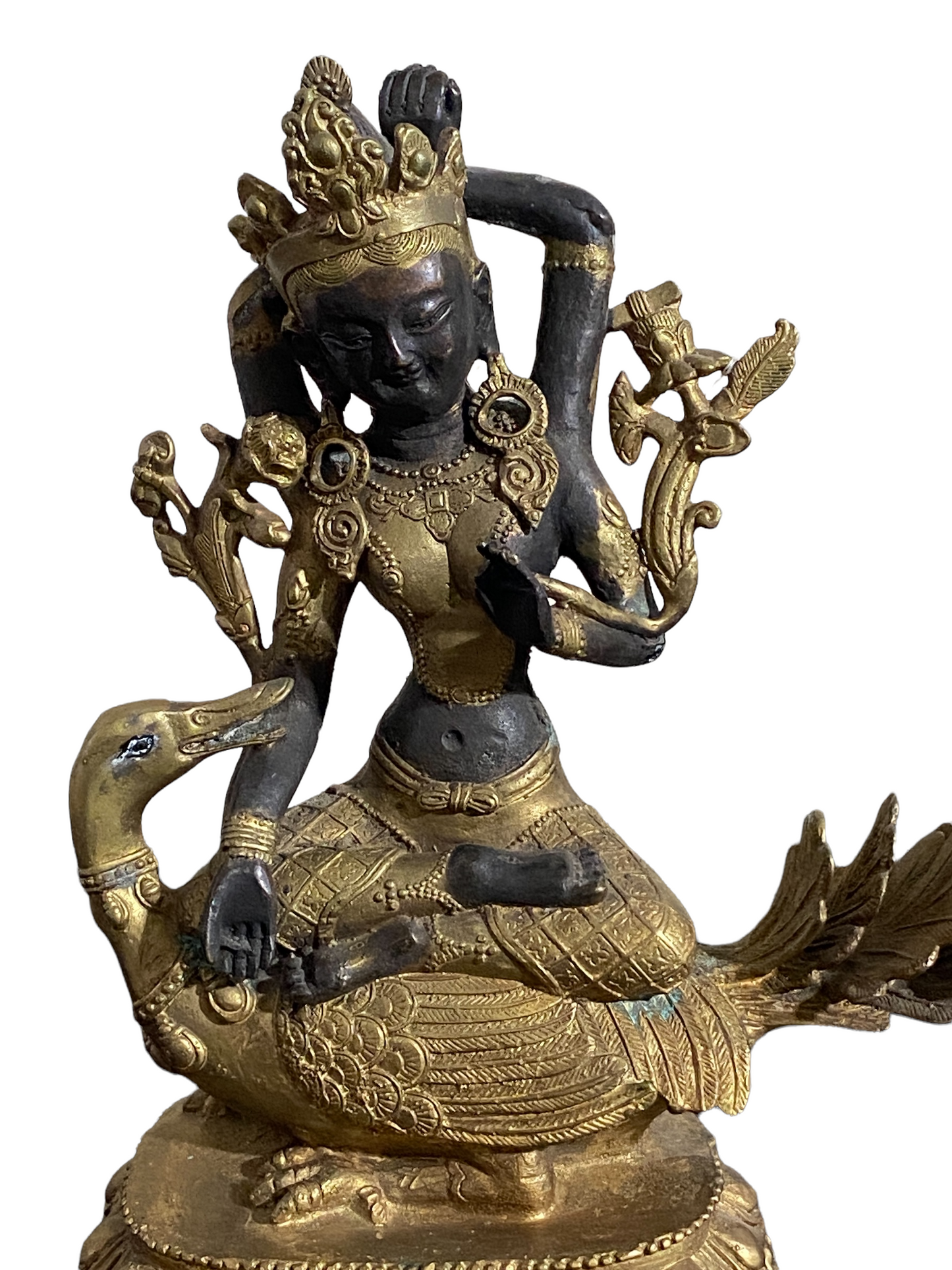 #5718 Vintage Bronze Seating Lord Buddha 11" H