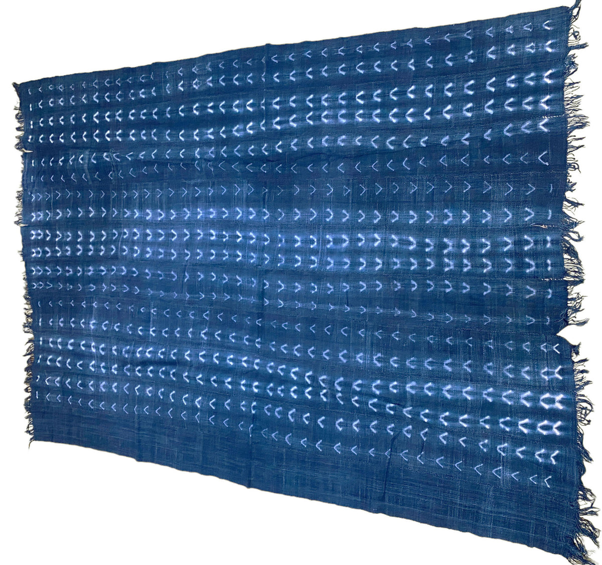 # 5338 Vintage Indigo& White Cloth - Mossi Tribe Burkina Faso 63" by 44"