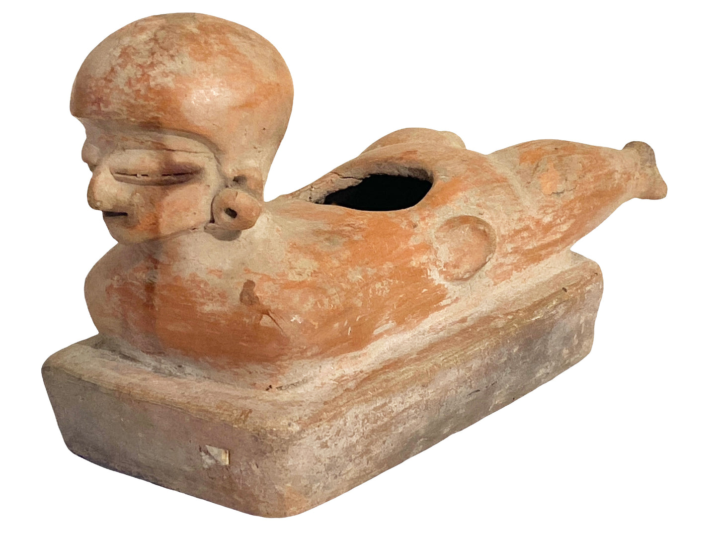# 230 Rare Pre-Columbian - Jama Coaque Male Figure W/Helmet