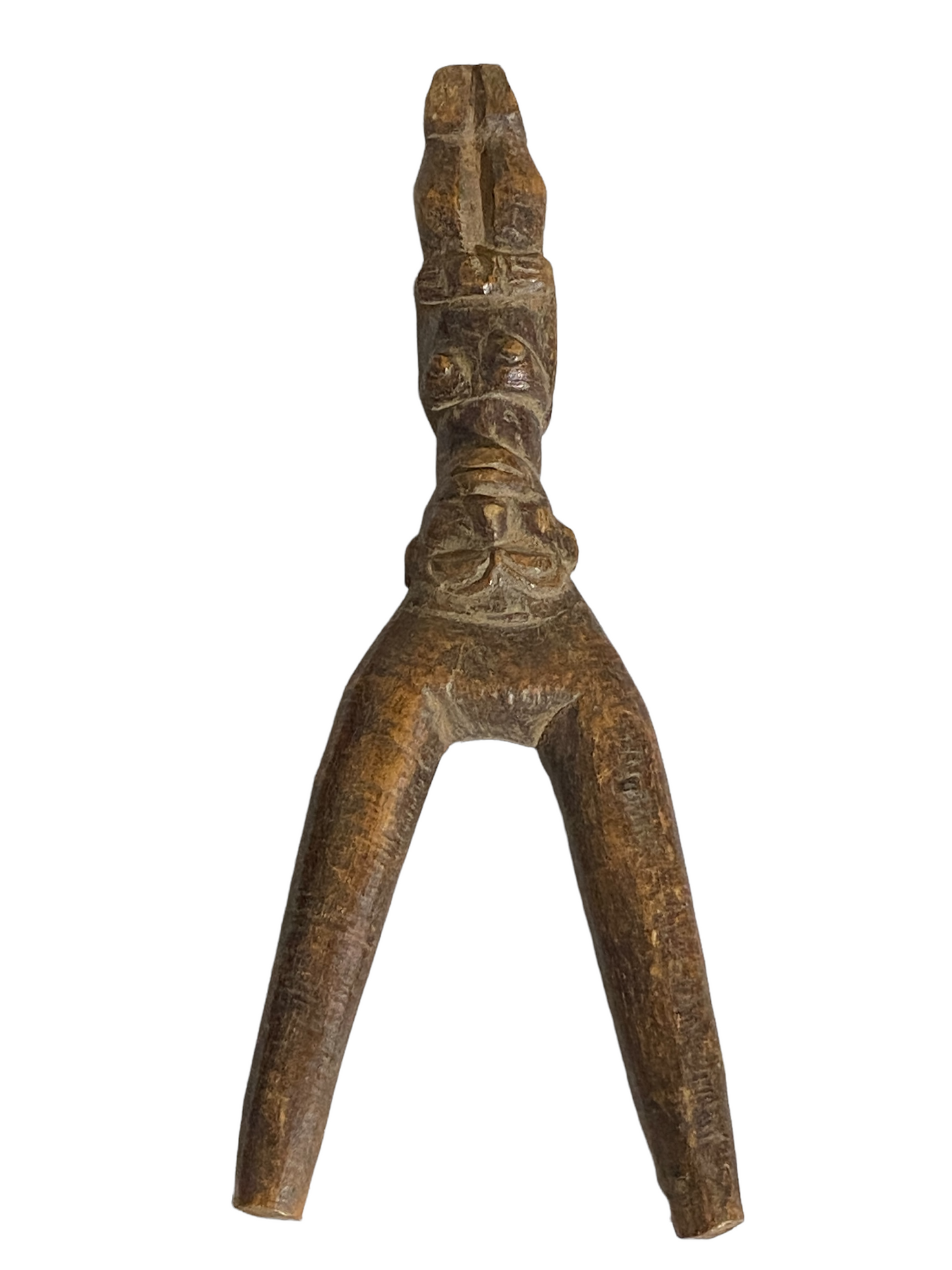 #7432 Superb /unique old Lobi Figural Sling shot Burkina Faso African 8" H