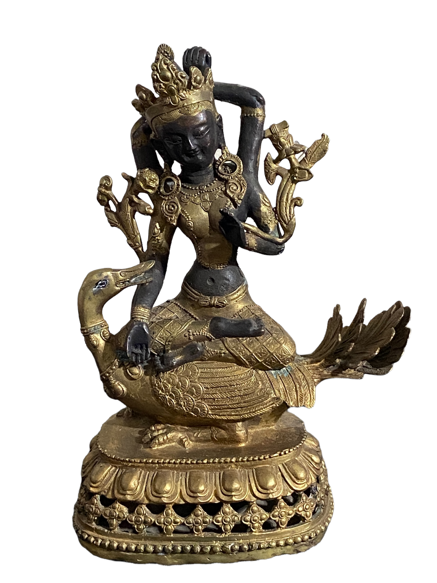 #5718 Vintage Bronze Seating Lord Buddha 11" H
