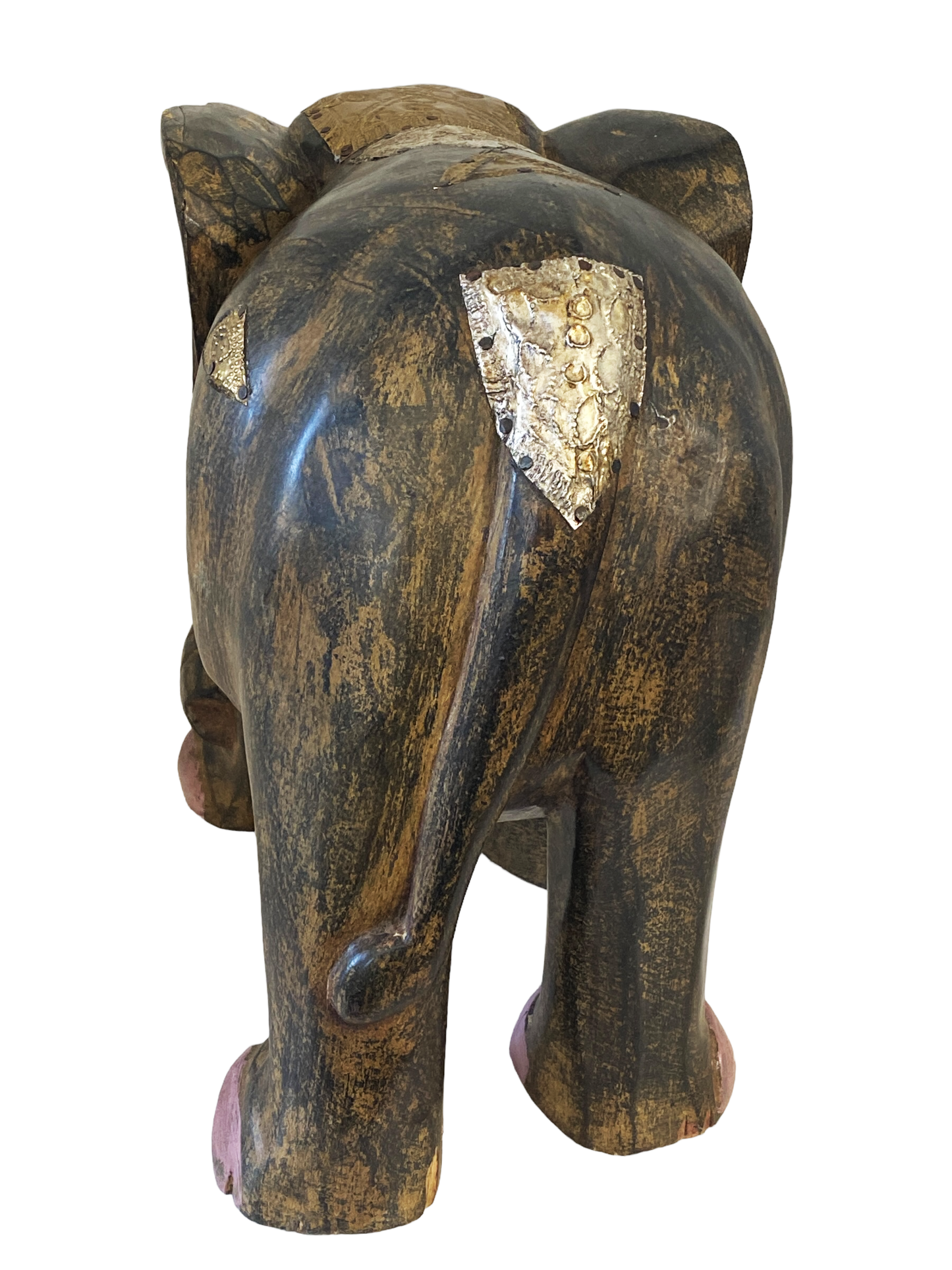 #5231 Vintage Ashanti Elephant  Wooden Sculpture Ghana 13" H