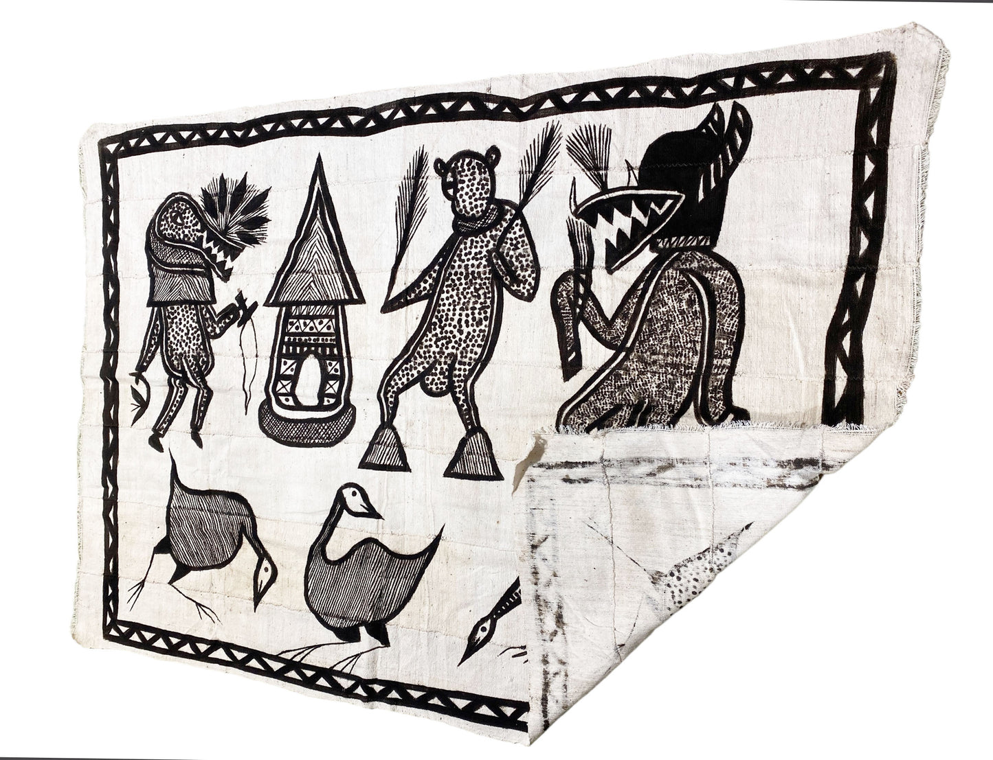 #5320 Vintage Korhogo by the Senufo People Mud Cloth Cote d'Ivoire 57"