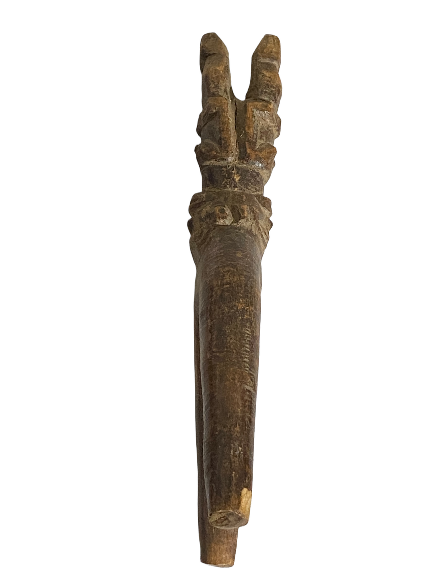 #7432 Superb /unique old Lobi Figural Sling shot Burkina Faso African 8" H