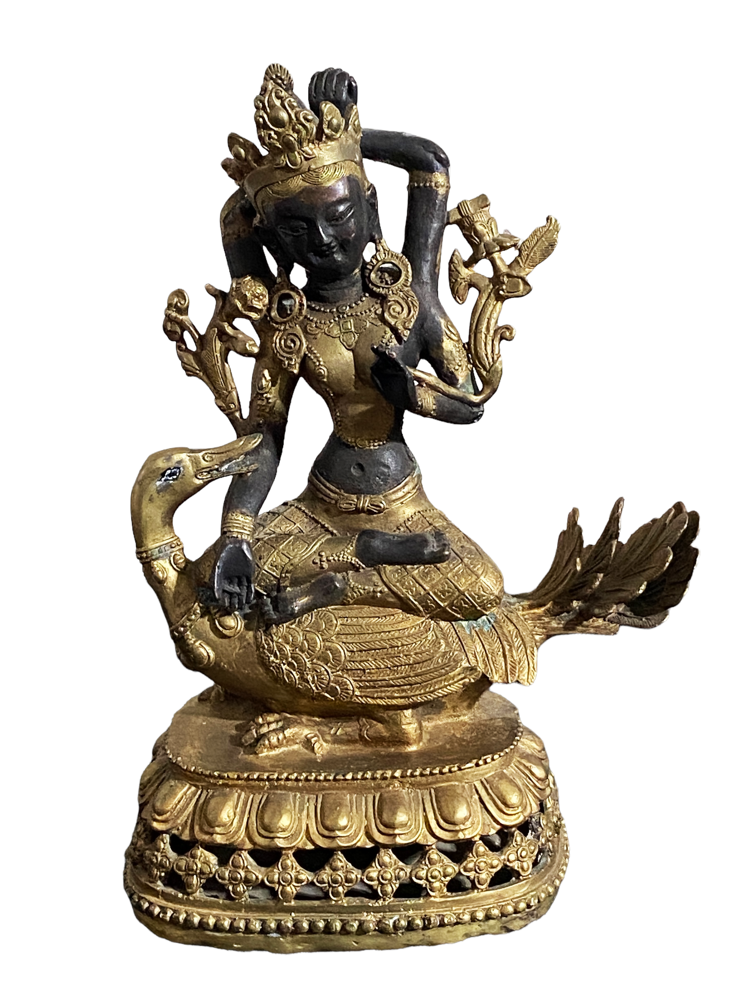 #5718 Vintage Bronze Seating Lord Buddha 11" H