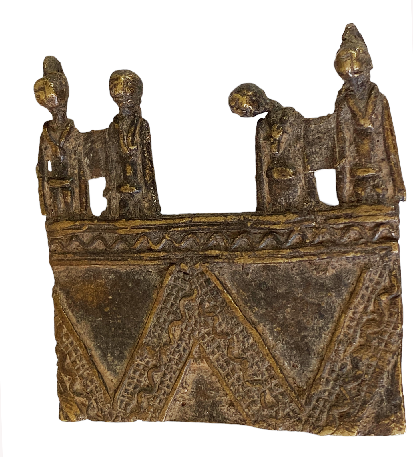 #3930  Lobi Bronze Amulet /Gold Weight Pendant 3.5" H