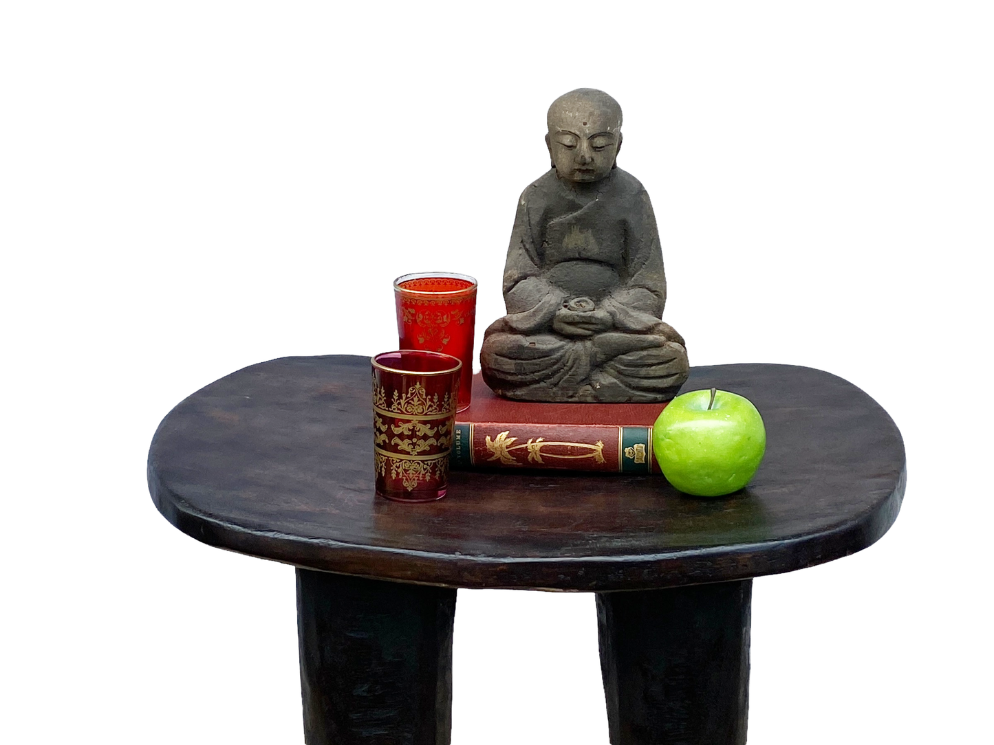 # 4671 Superb LG African Senufo Stool / Table I coast 16.5" H by 22" w