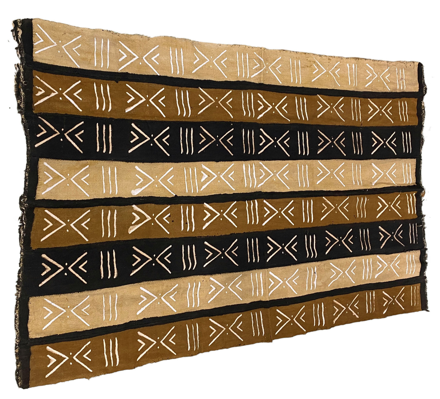 #5337 African Bogolan Mud Cloth Textile 62" by 40"