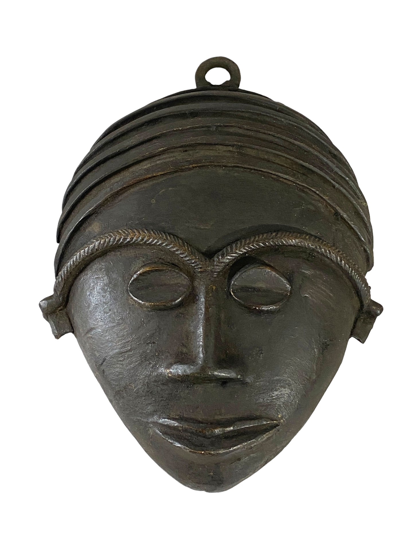 # 5236 African Baule Bronze Passport Mask 7.25" h