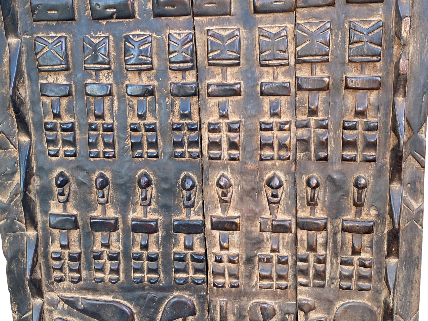 # 5106 Dogon Turtle Door With Figures Mali African 46.5" H