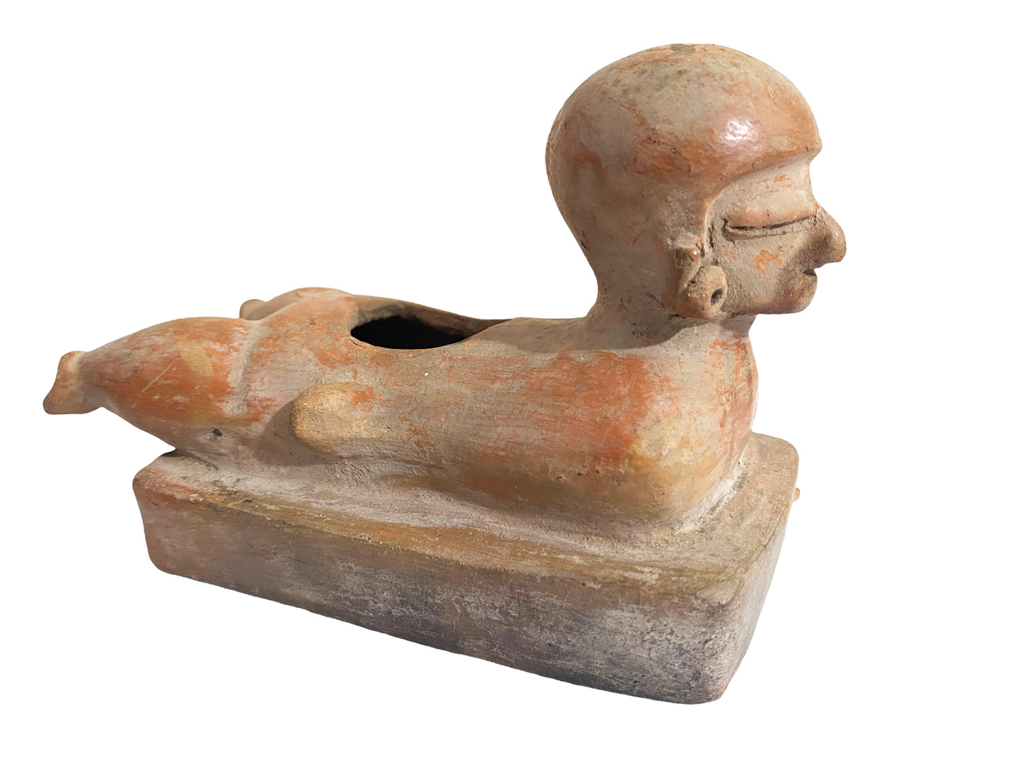 # 230 Rare Pre-Columbian - Jama Coaque Male Figure W/Helmet