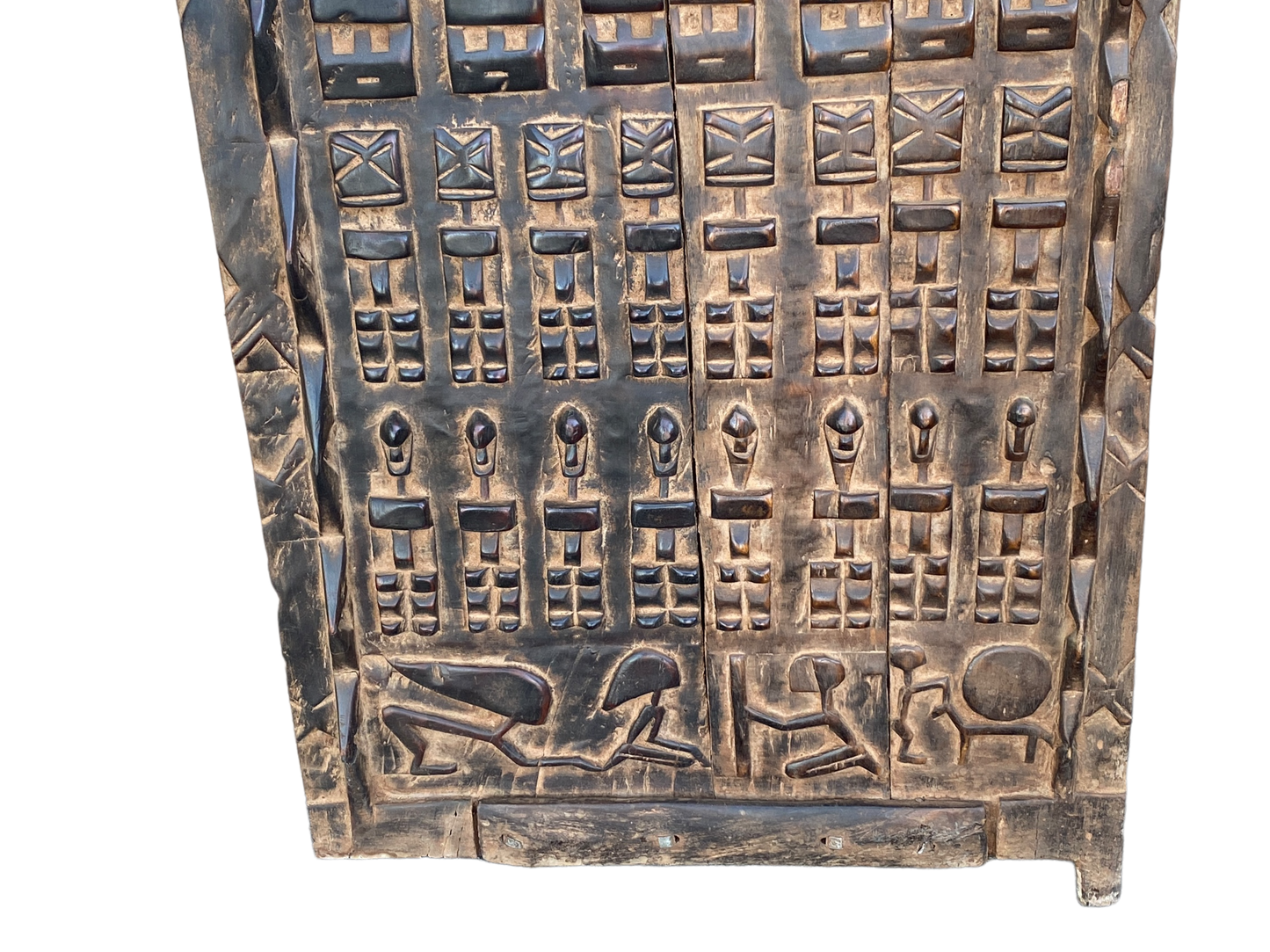 # 5106 Dogon Turtle Door With Figures Mali African 46.5" H
