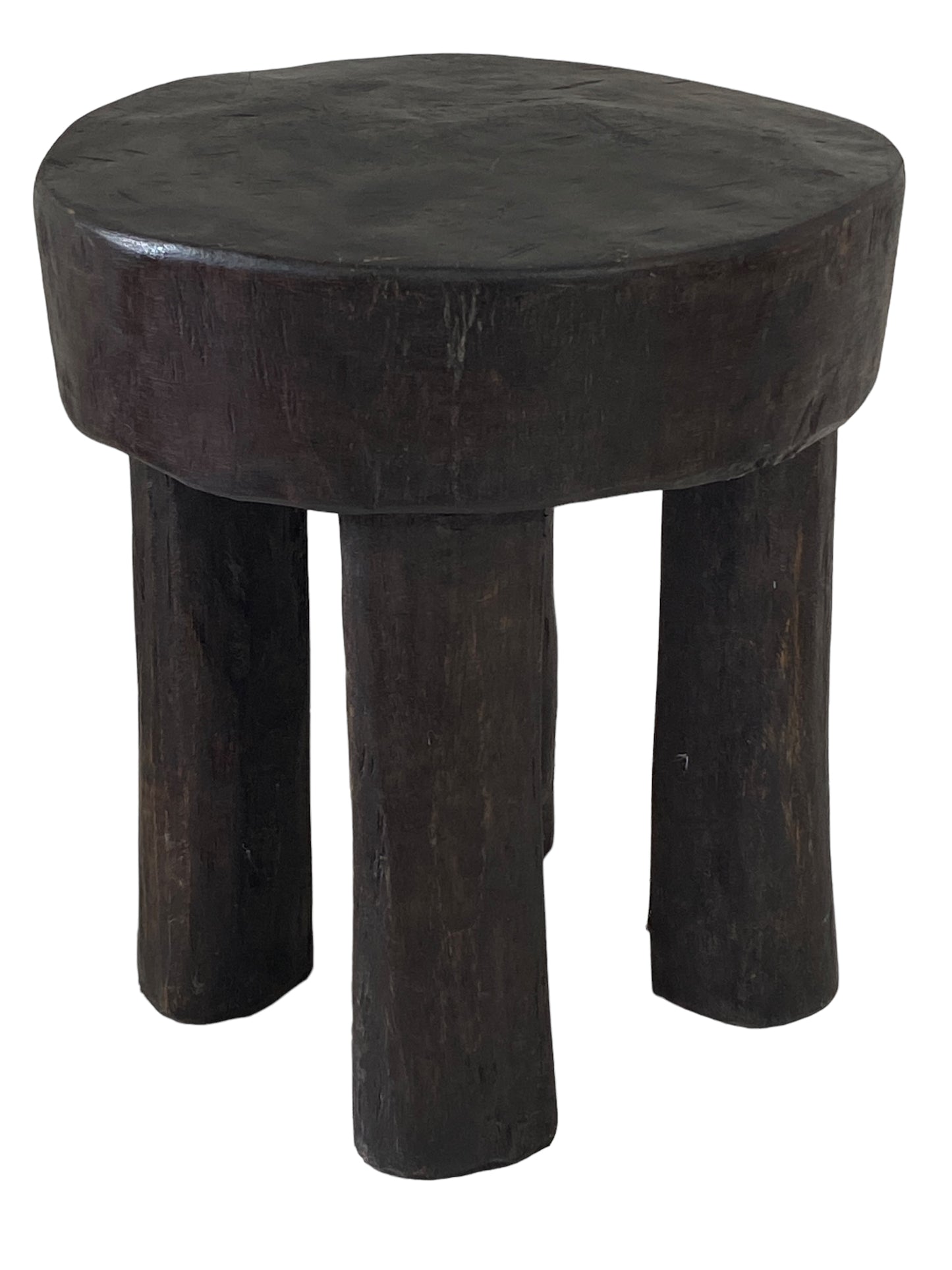 #5389 African Old Carved Wood Milk Stool Hehe Gogo People Tanzania 10.5" H