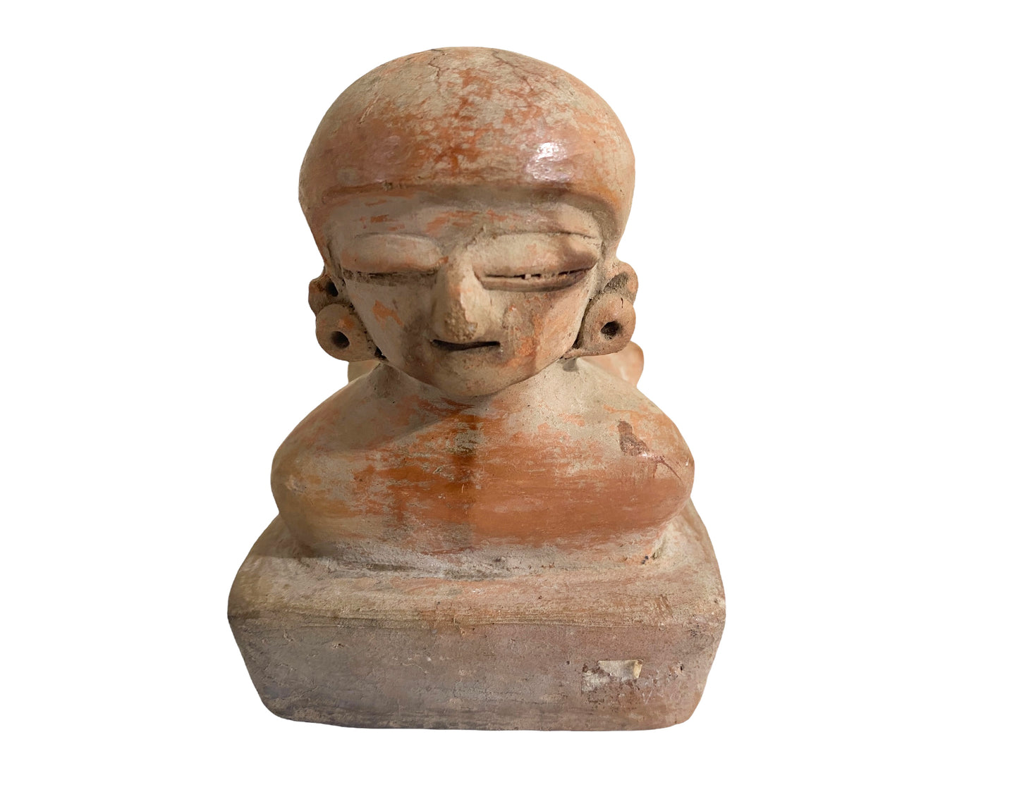 # 230 Rare Pre-Columbian - Jama Coaque Male Figure W/Helmet
