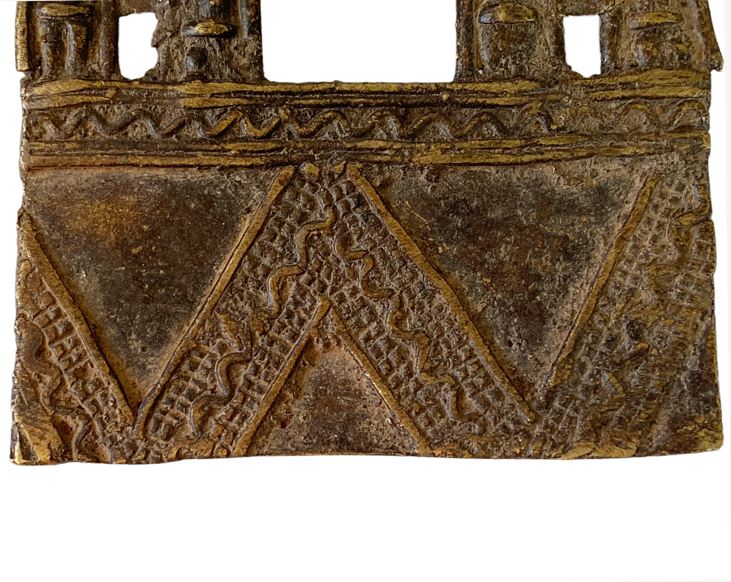 #3930  Lobi Bronze Amulet /Gold Weight Pendant 3.5" H