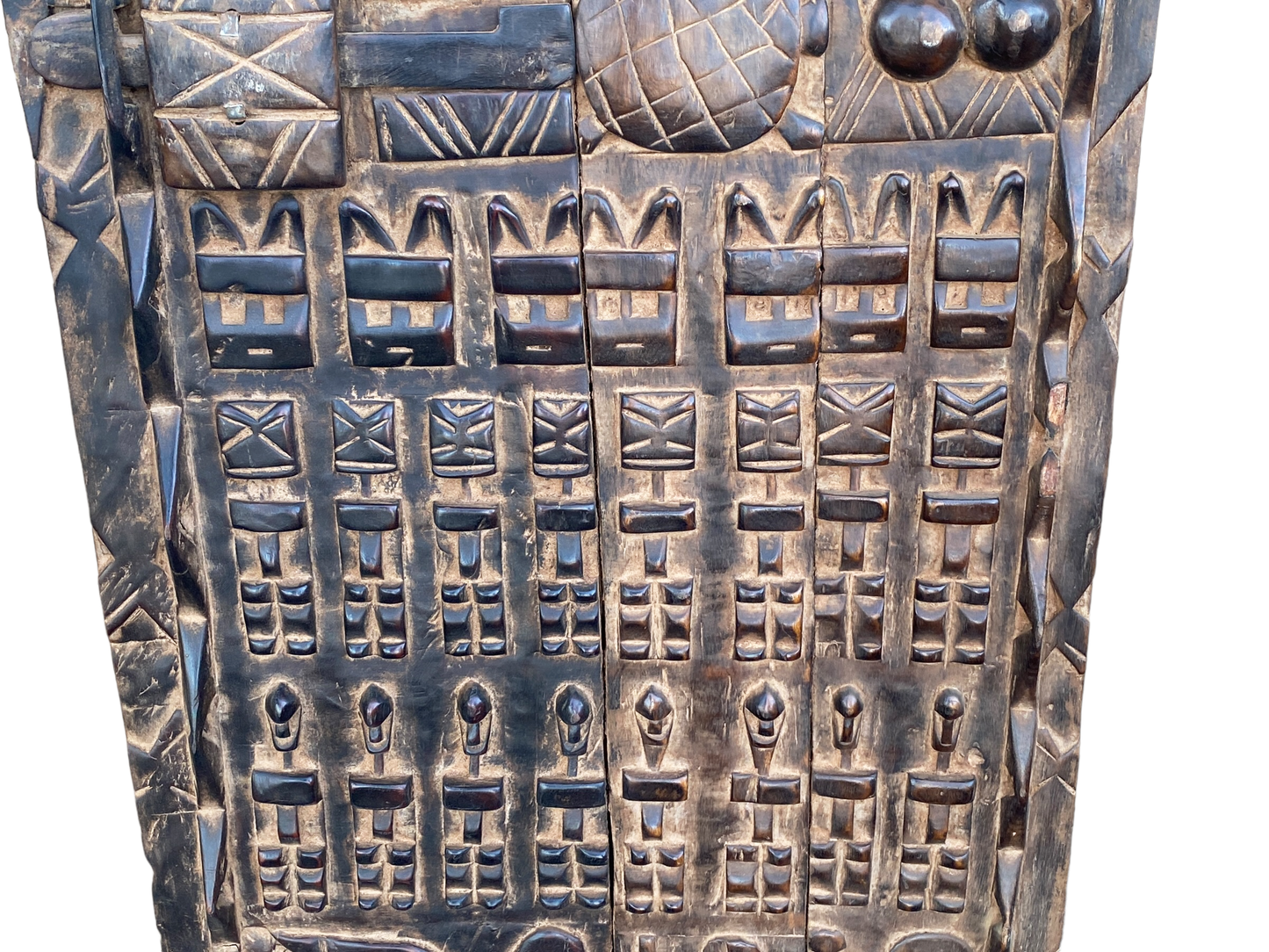 # 5106 Dogon Turtle Door With Figures Mali African 46.5" H