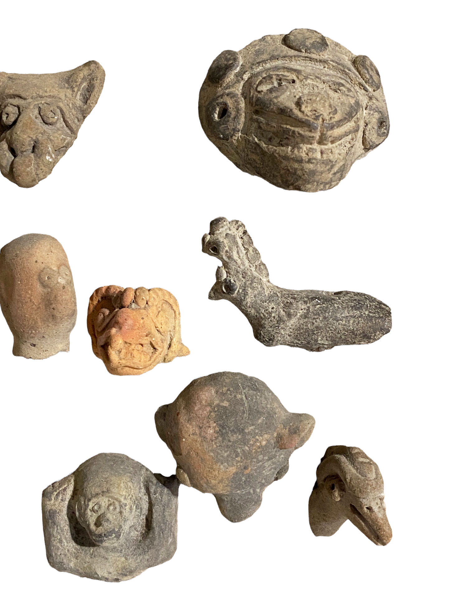 #4639 Rare Pre-Columbian Mounted Pottery 16 Fragments