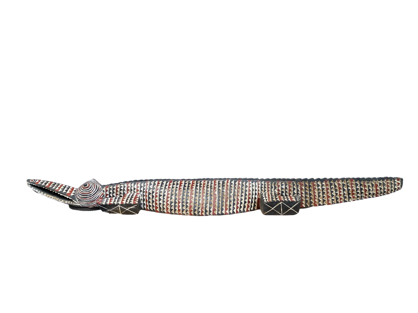 #4670 African Life size  Crocodile Nuna Bobo Burkina Faso 79" W