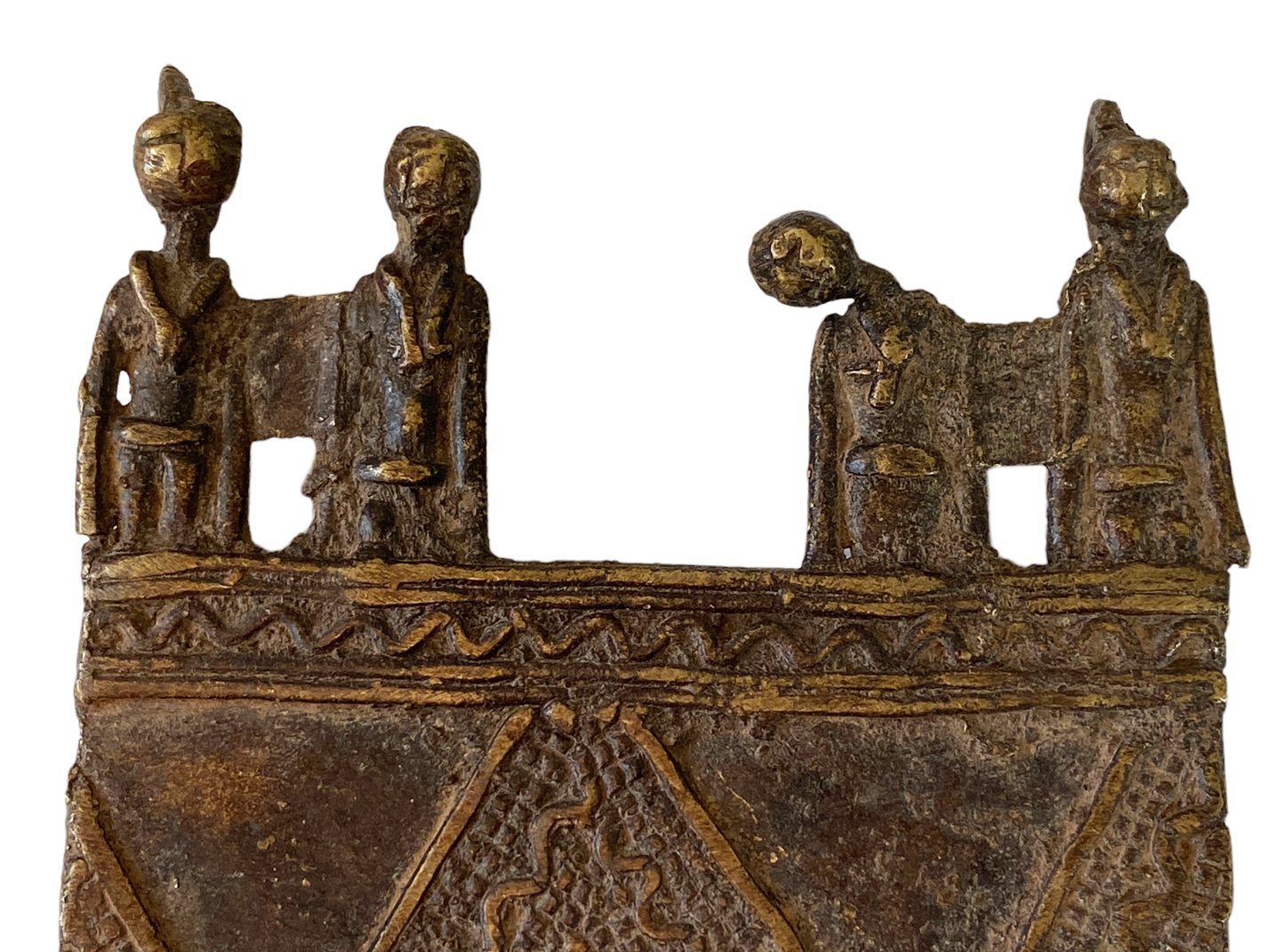 #3930  Lobi Bronze Amulet /Gold Weight Pendant 3.5" H