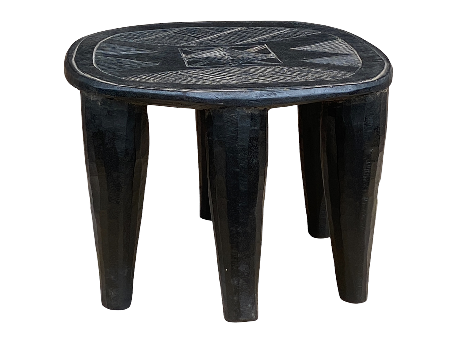 #4516 Superb African Nupe Stool / Table Nigeria 13" H by 17" W