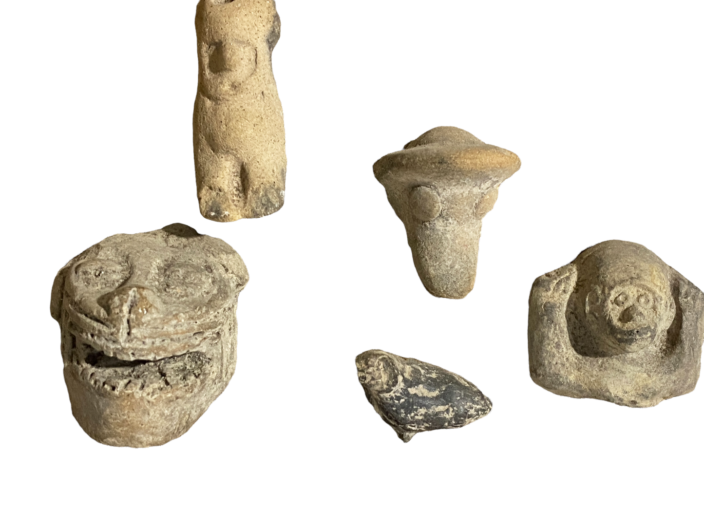 #4639 Rare Pre-Columbian Mounted Pottery 16 Fragments