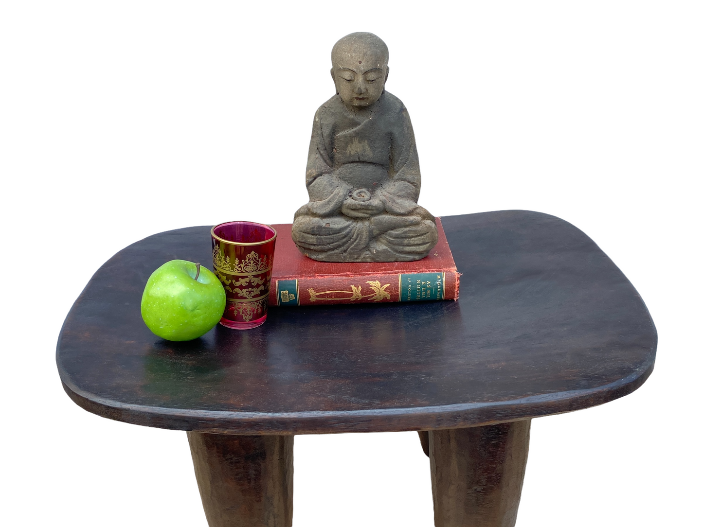 # 4675 Superb LG African Senufo Stool / Table I coast 13.5" H by 23" w