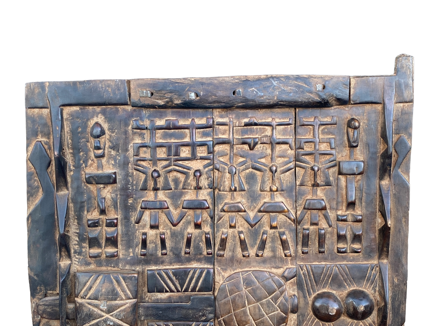 # 5106 Dogon Turtle Door With Figures Mali African 46.5" H