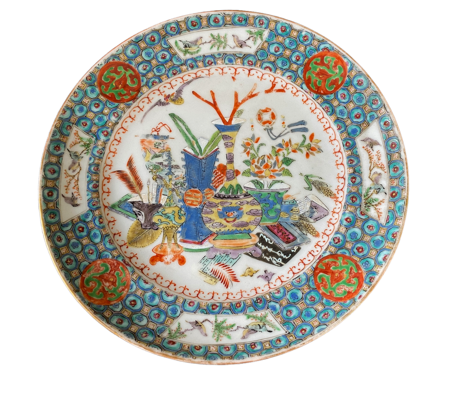 #4713 19th Century Chinese Export Porcelain Plate 8" D