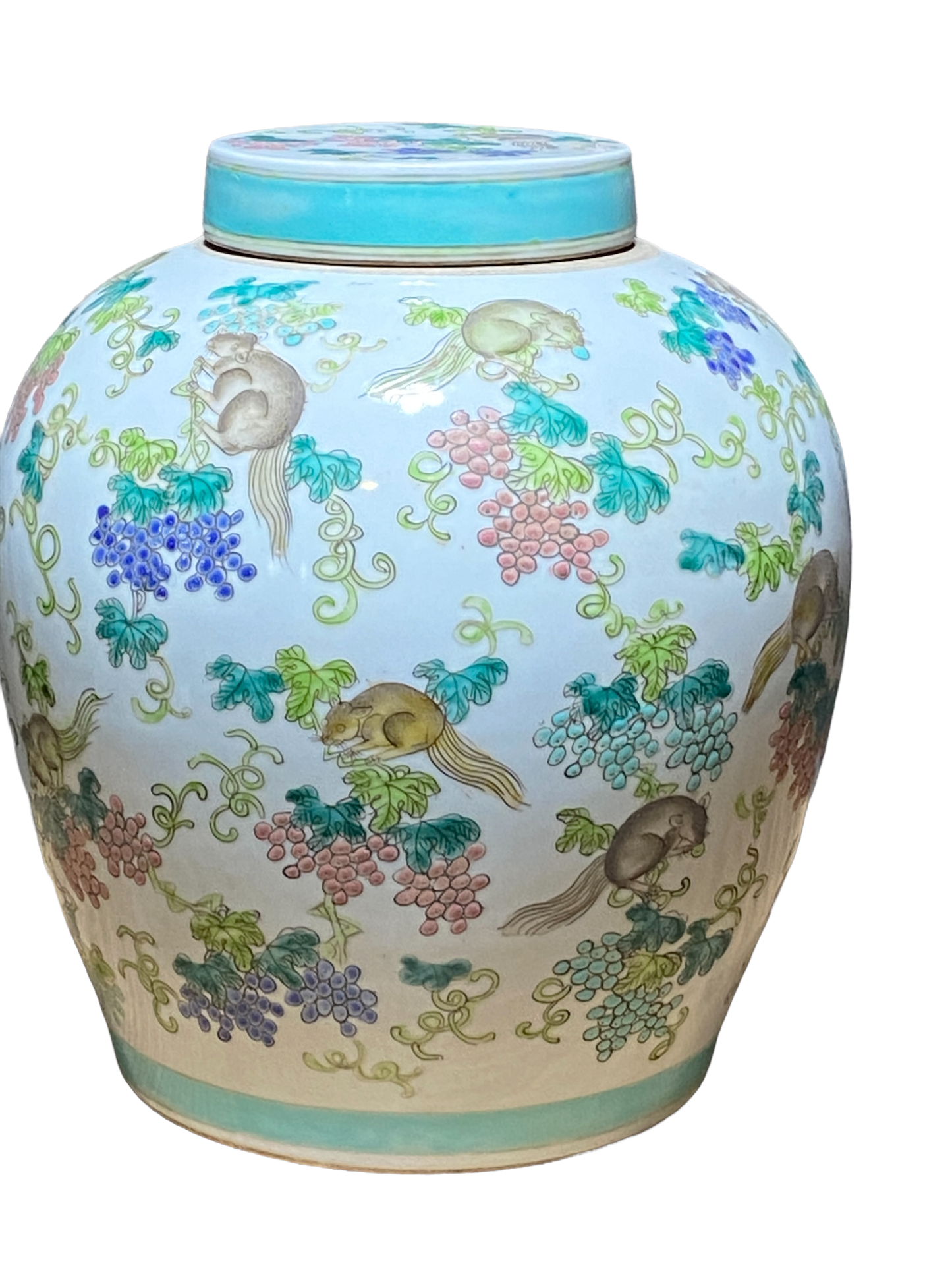 #4824 Chinoiserie Porcelain Famille Verte Ginger Jar 10.5" H