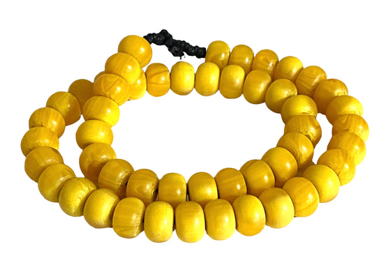 #4558 Vintage African Simulated Copal Amber Necklace W/ 50 Trade Beads