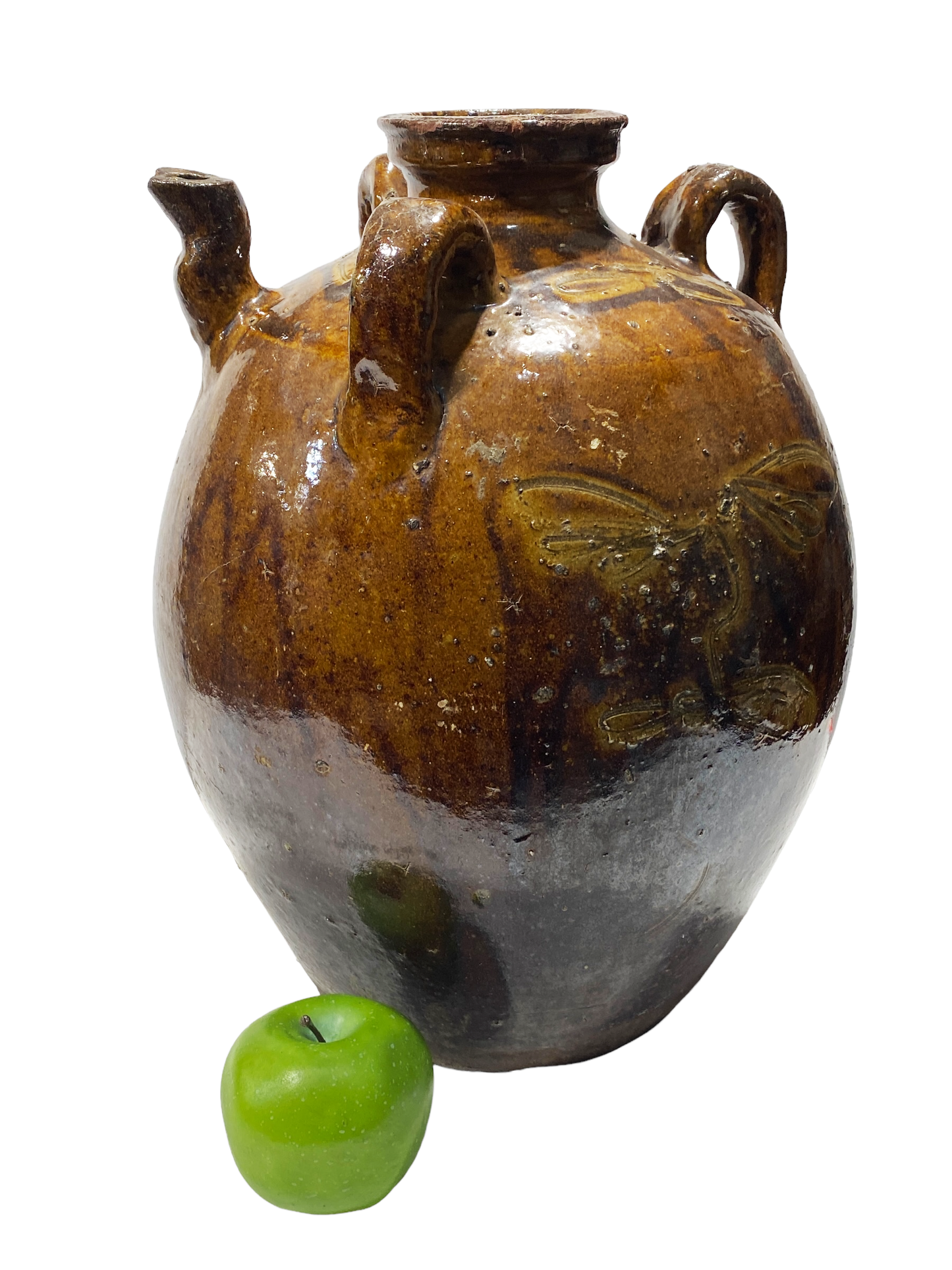 #4994 Old Asian Earthenware Pottery Storage Jar 15" h