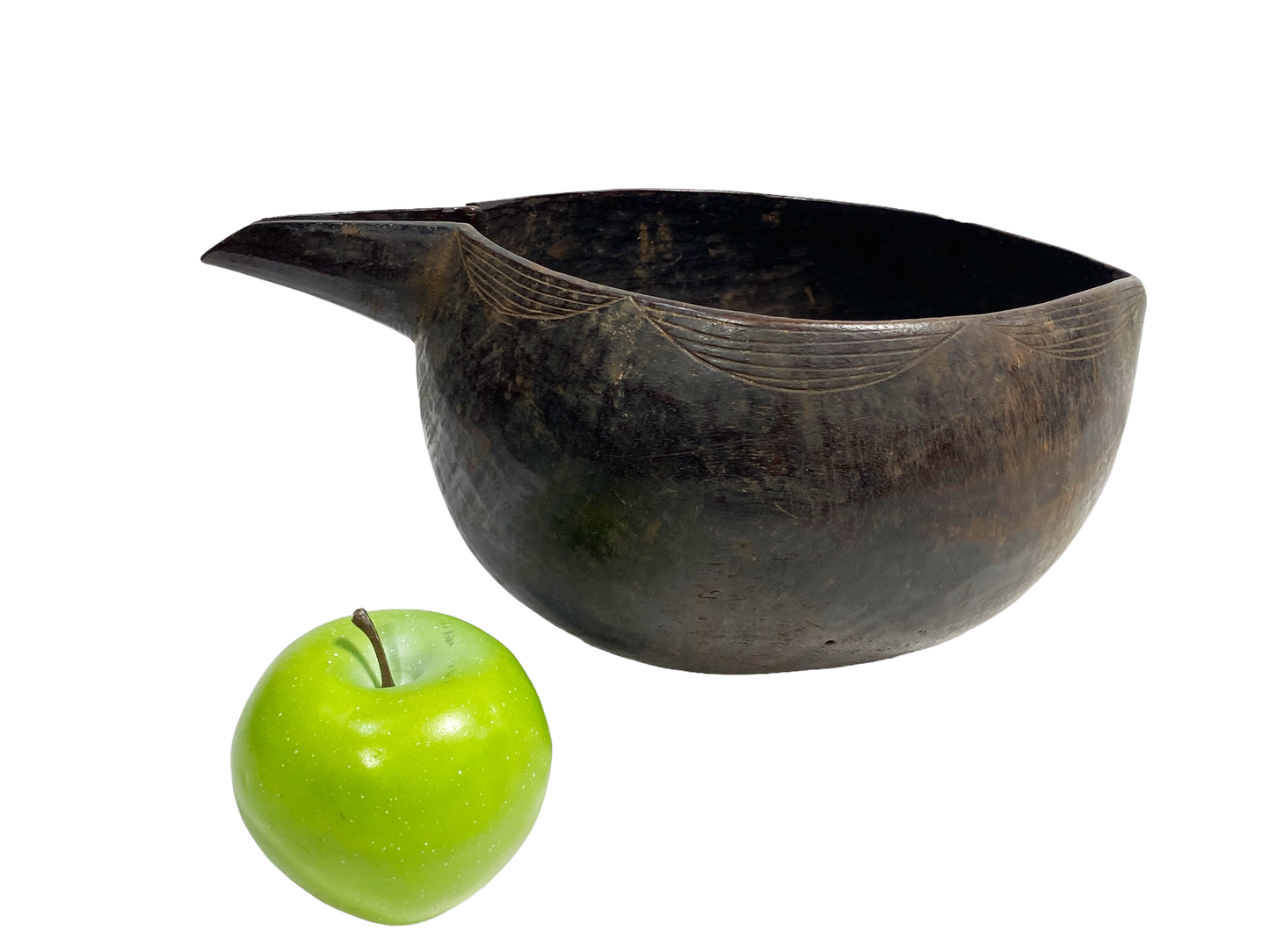 #5074 African Kuba Wooden Cup Figural Head Congo 5.5 " h