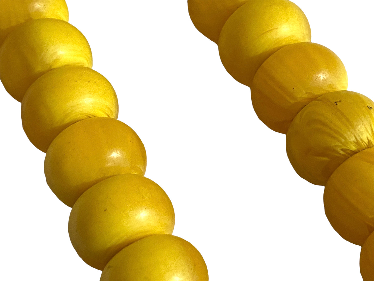 #4558 Vintage African Simulated Copal Amber Necklace W/ 50 Trade Beads