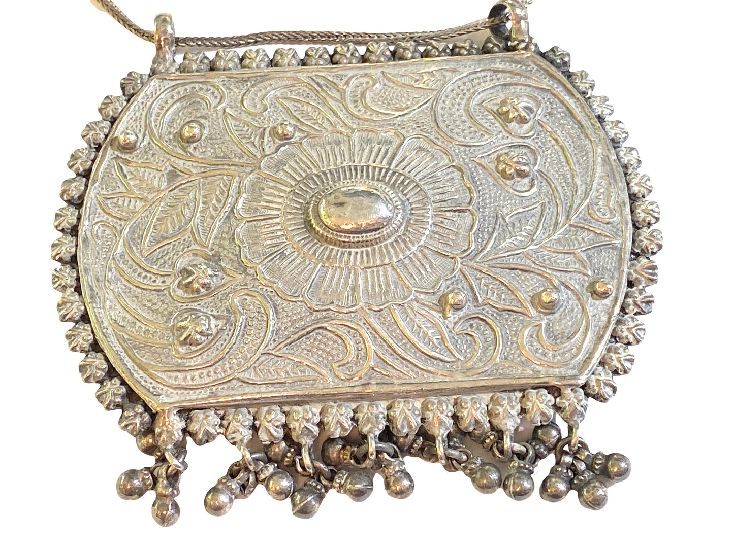 #4570 Ethnic sterling Silver Peruvian Pendant 14.5" H