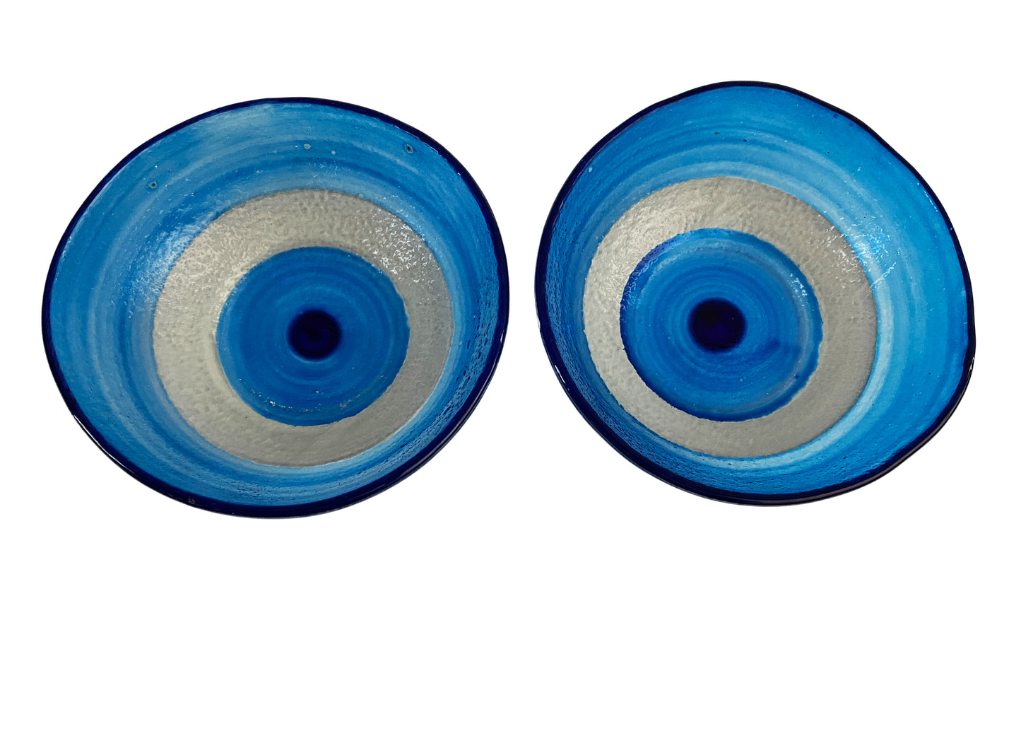 #3787 Middle Eastern blue Glass Bowls with Eye Set Of Two