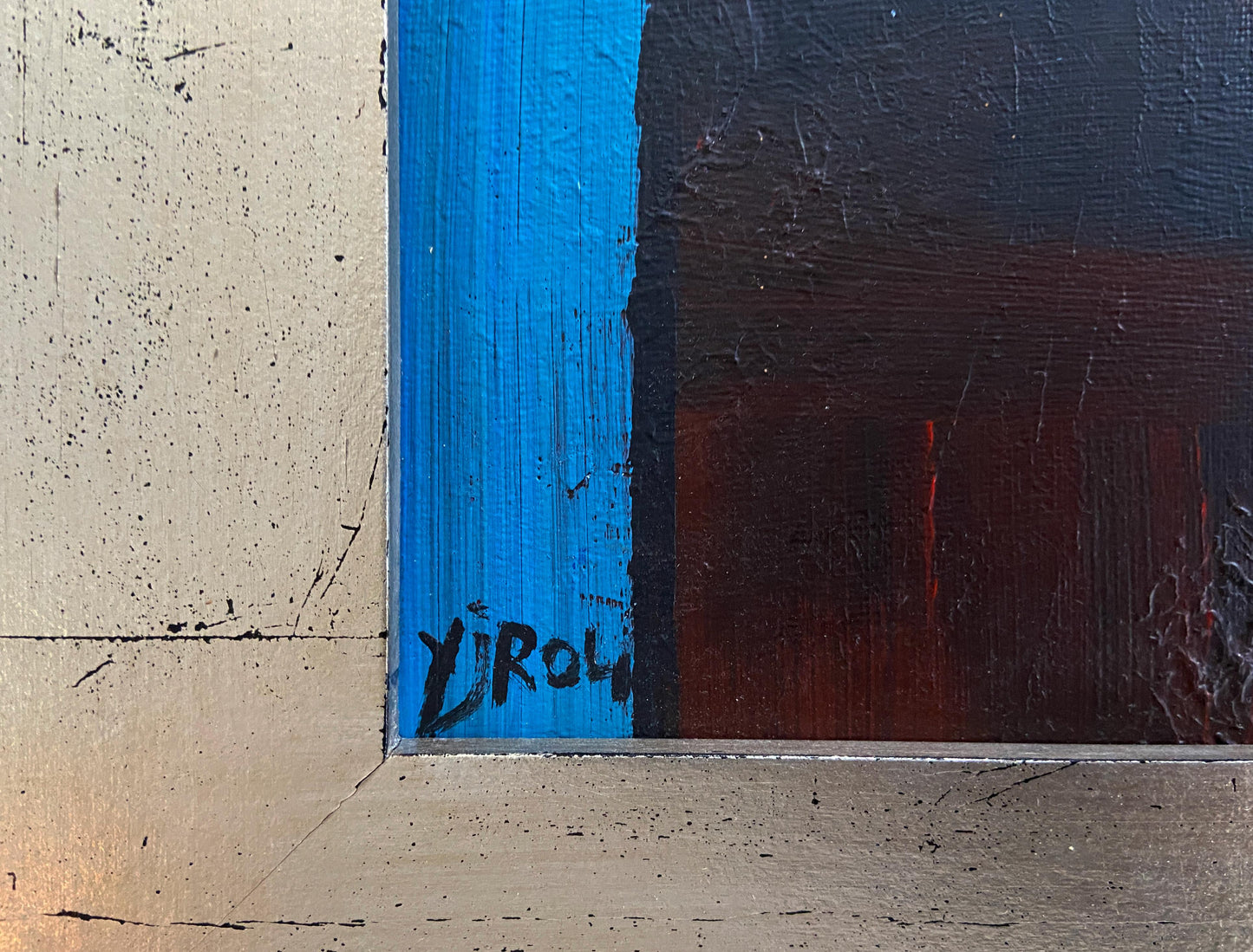 #903 Acrylic on Canvas Framed Abstract 25.5"By 21.5" Voyage I Signed YJR