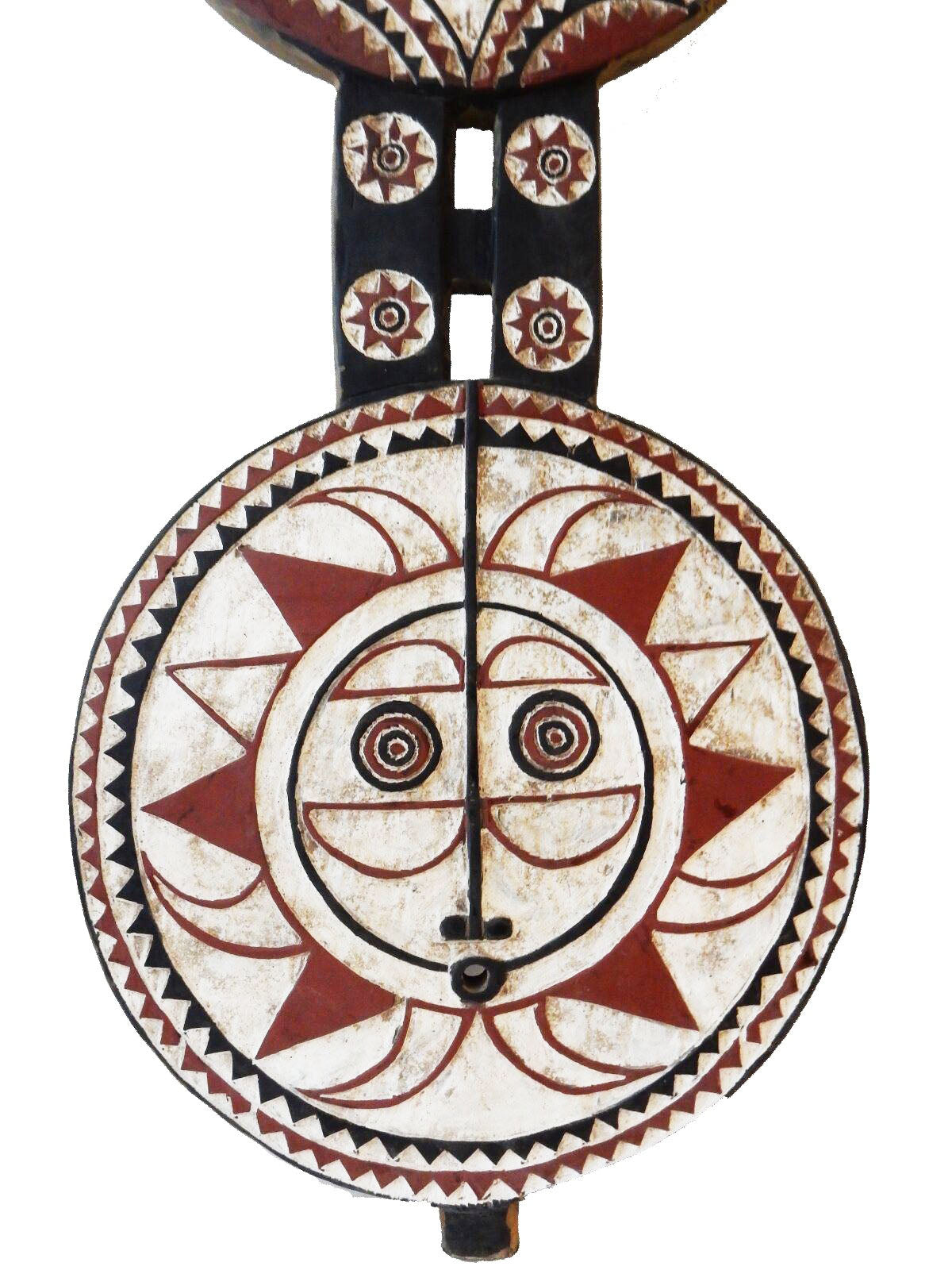 #771 Superb African LG Baule Tribe Moon Mask I Coast 66" H by 27.5' W