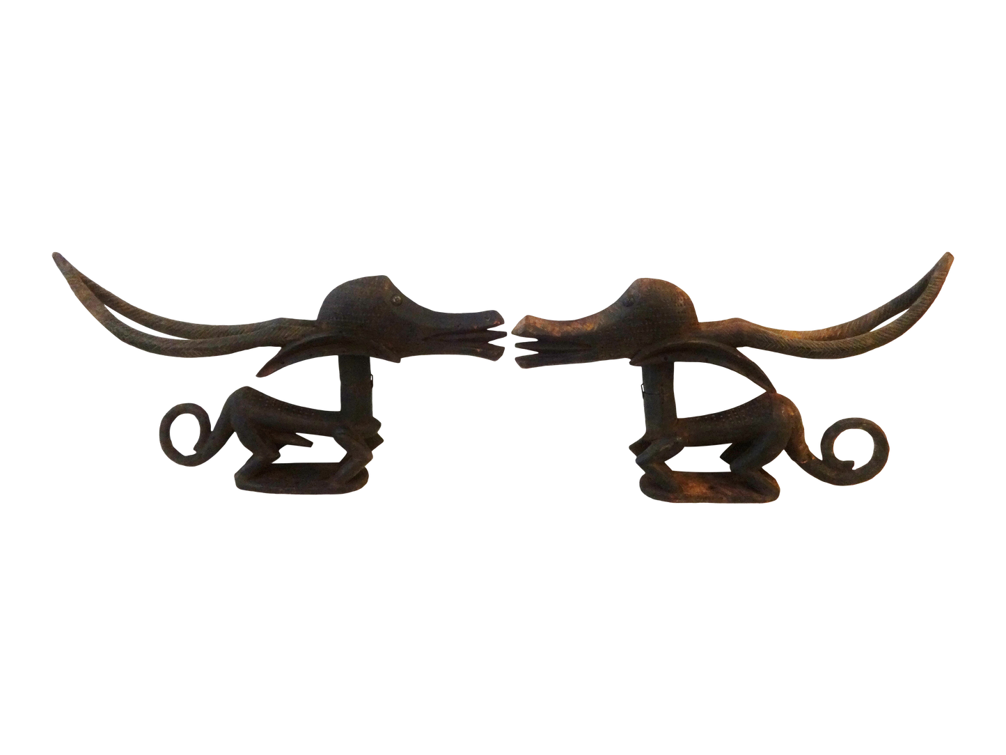 #2128 Superb female and male Bamana Chi Wara Horizontal Antelope Mali Africa